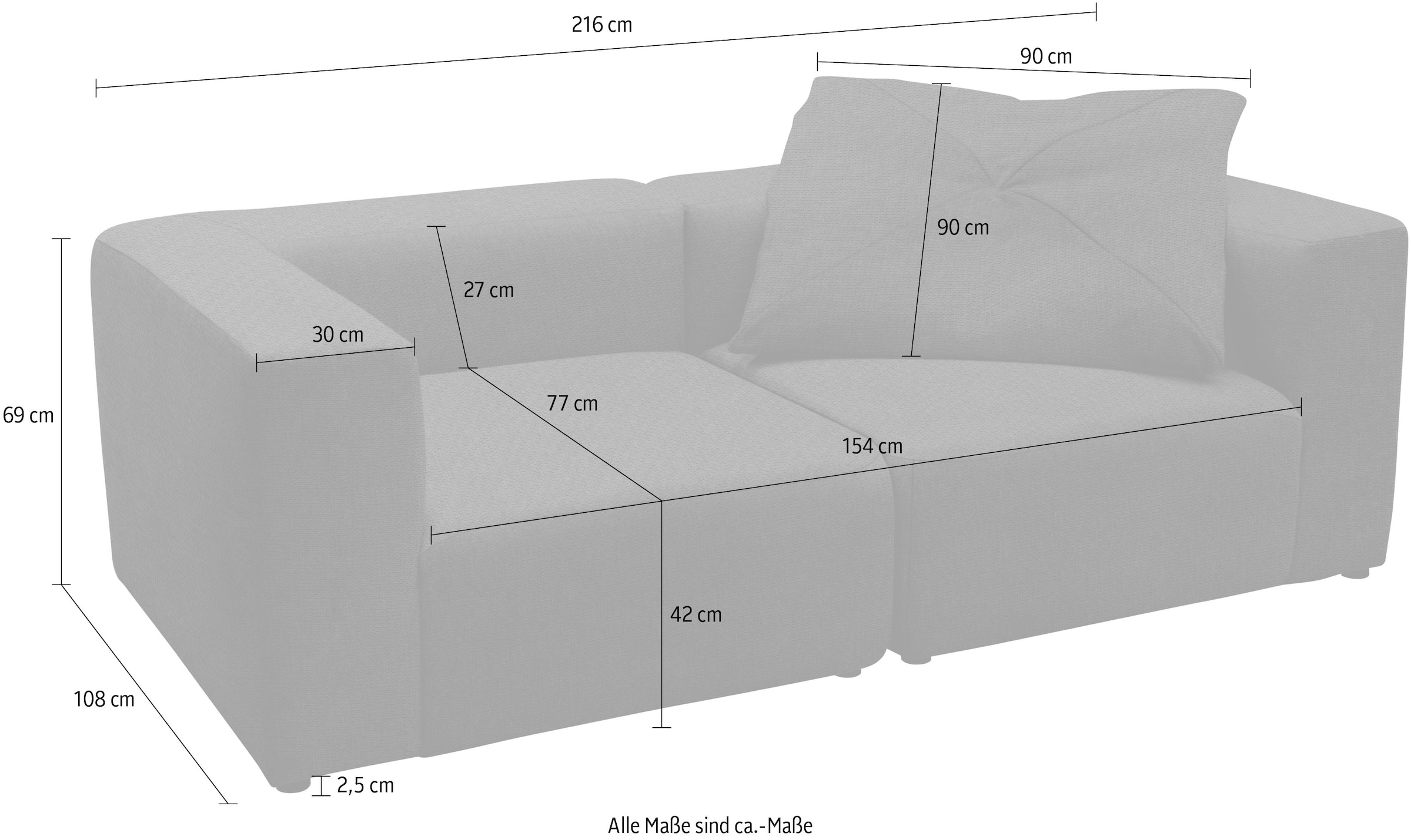 andas 2-Sitzer »Utvik bestehend aus 2 Eckelementen«, bestehend aus einzelnen Modulen für individuelle Zusammenstellung