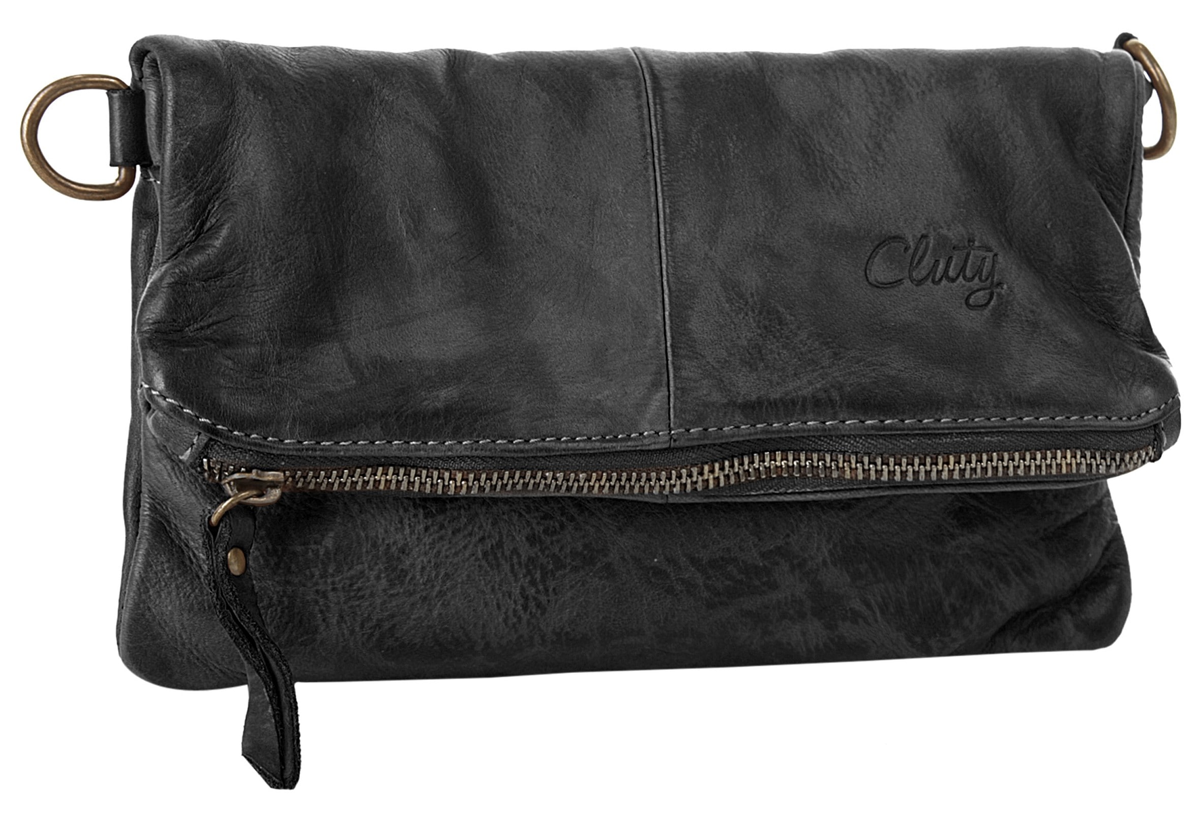 Cluty Abendtasche, echt Leder, Made in Italy