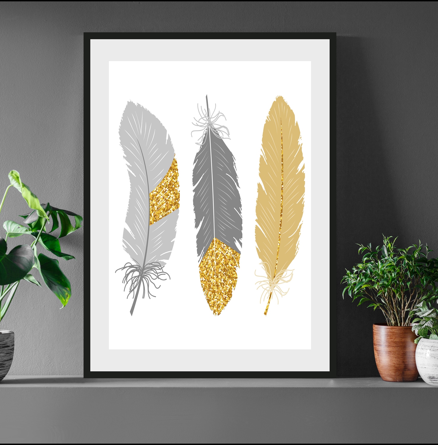 queence Bild "Nathalia" Federn  Kunst