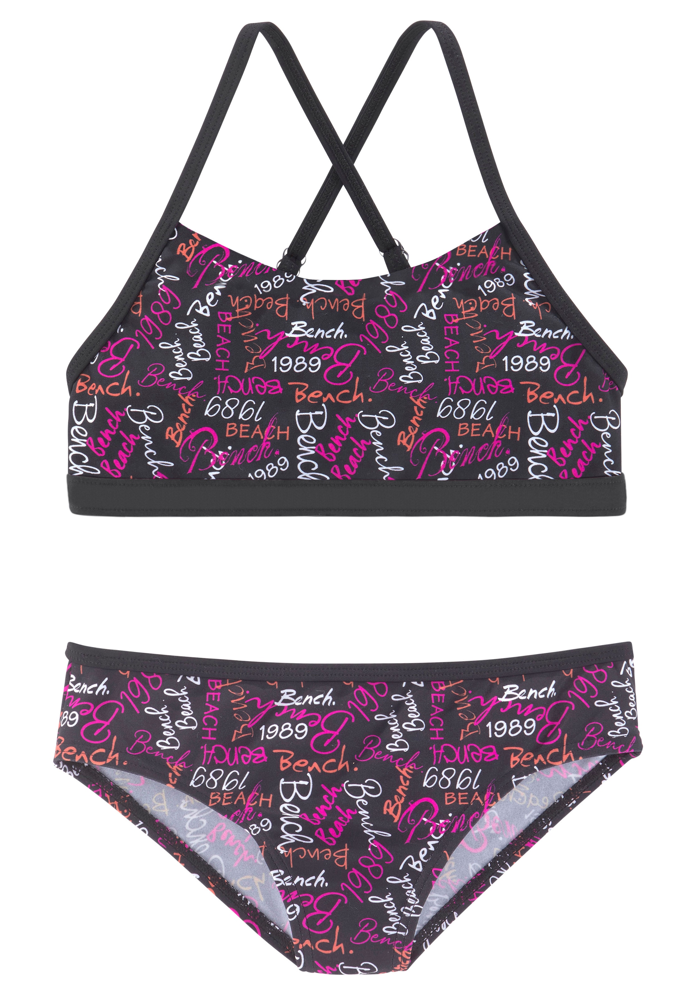 Bench. Bustier-Bikini, mit buntem Logodruck