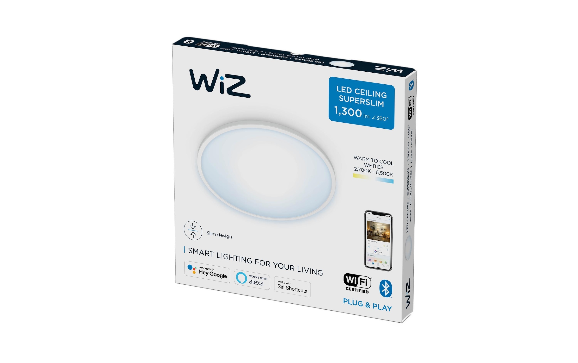 WiZ LED Deckenleuchte »SuperSlim 14W Tunable White Weiss Einzelpack«