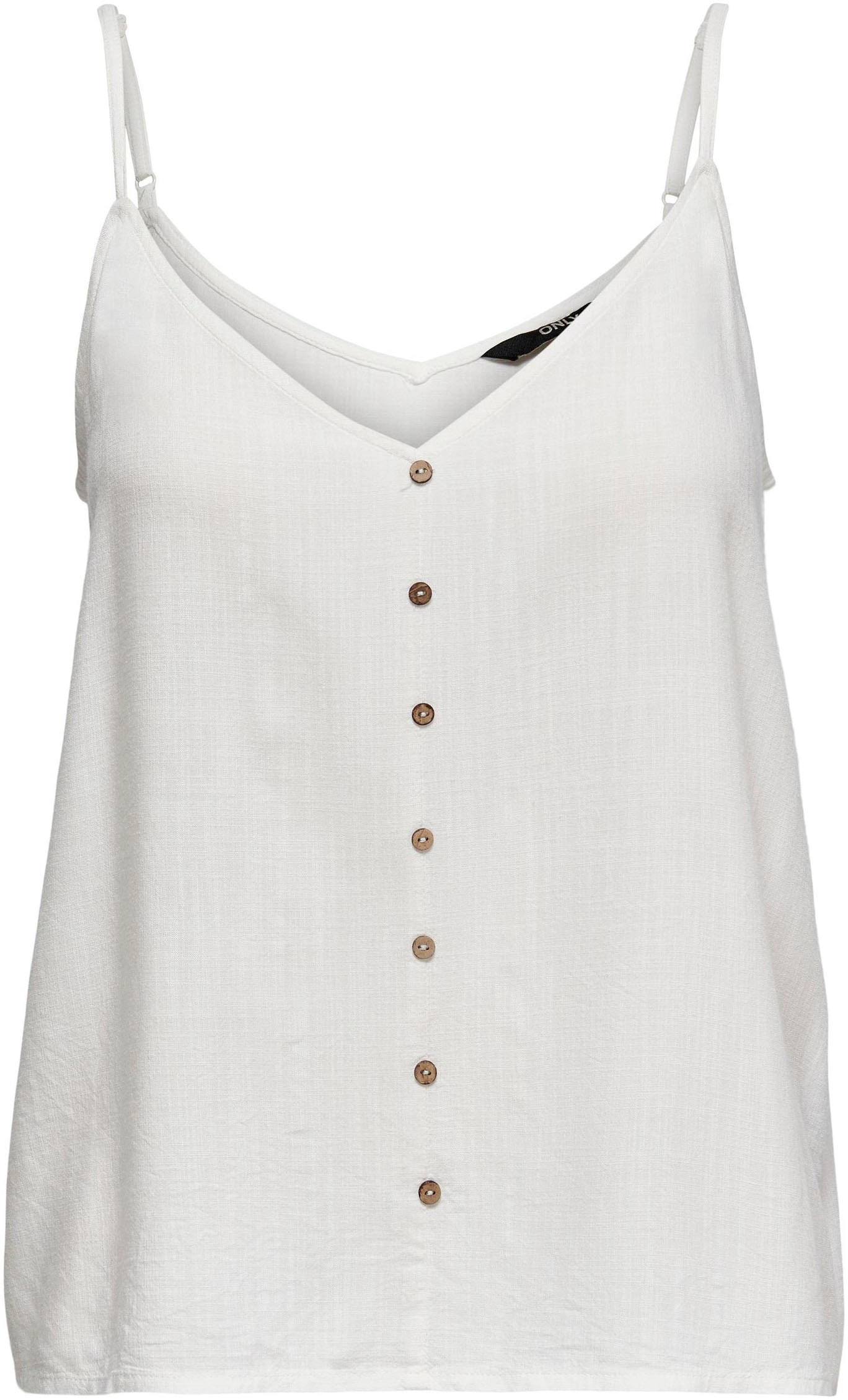 ONLY Spaghettitop »ONLASTRID SINGLET WVN NOOS«, mit Knopfdetail