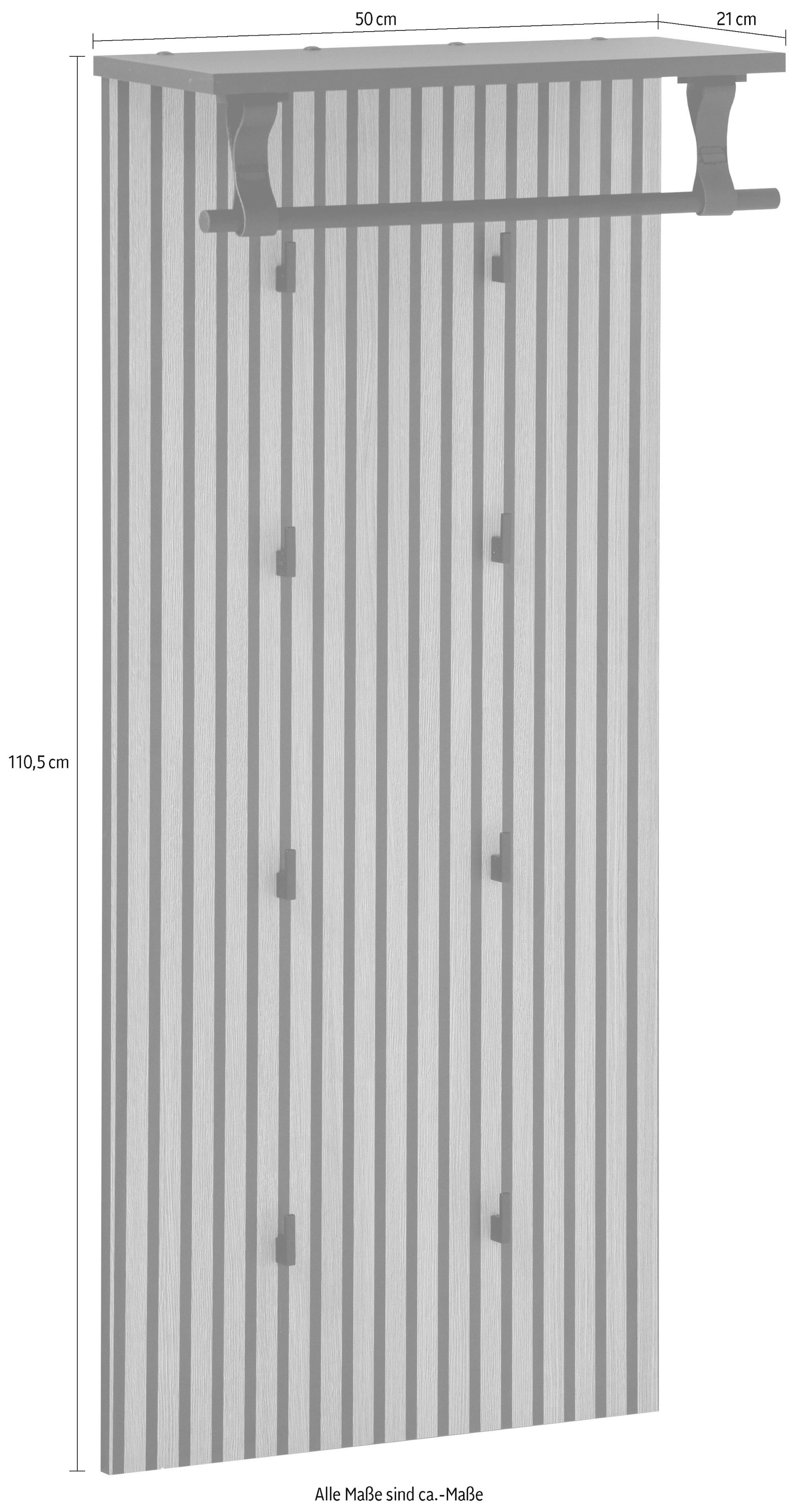 Schildmeyer Garderobenpaneel »Hank, Breite 50 cm«, Akustikprint, 8 Kleiderhaken