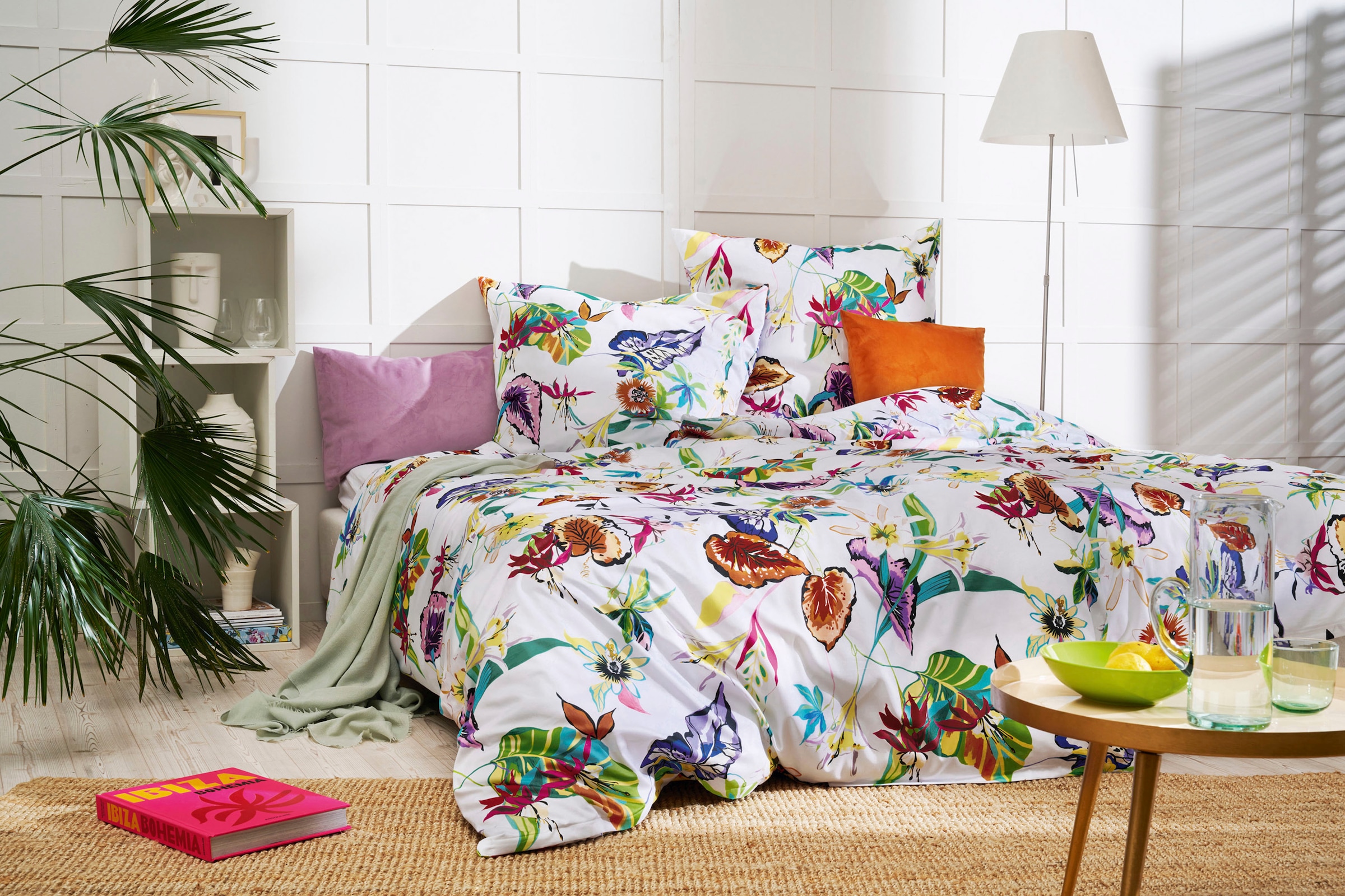 APELT Bettwäsche »Nina«, Sommer Bettwäsche im Ibiza Style, Exotische Blüten und Blätter