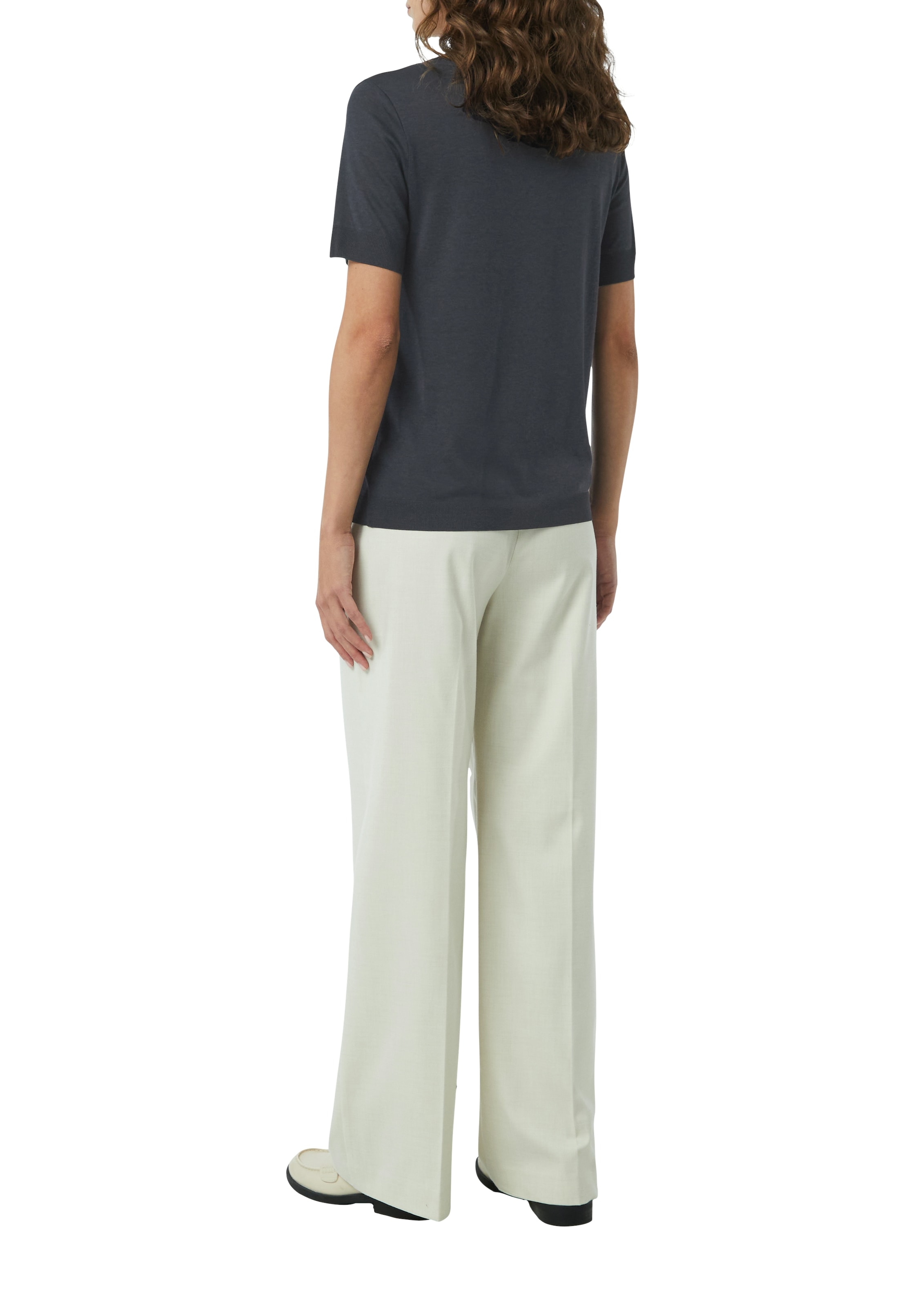 Comma T-Shirt, aus Strick mit Rippdetails