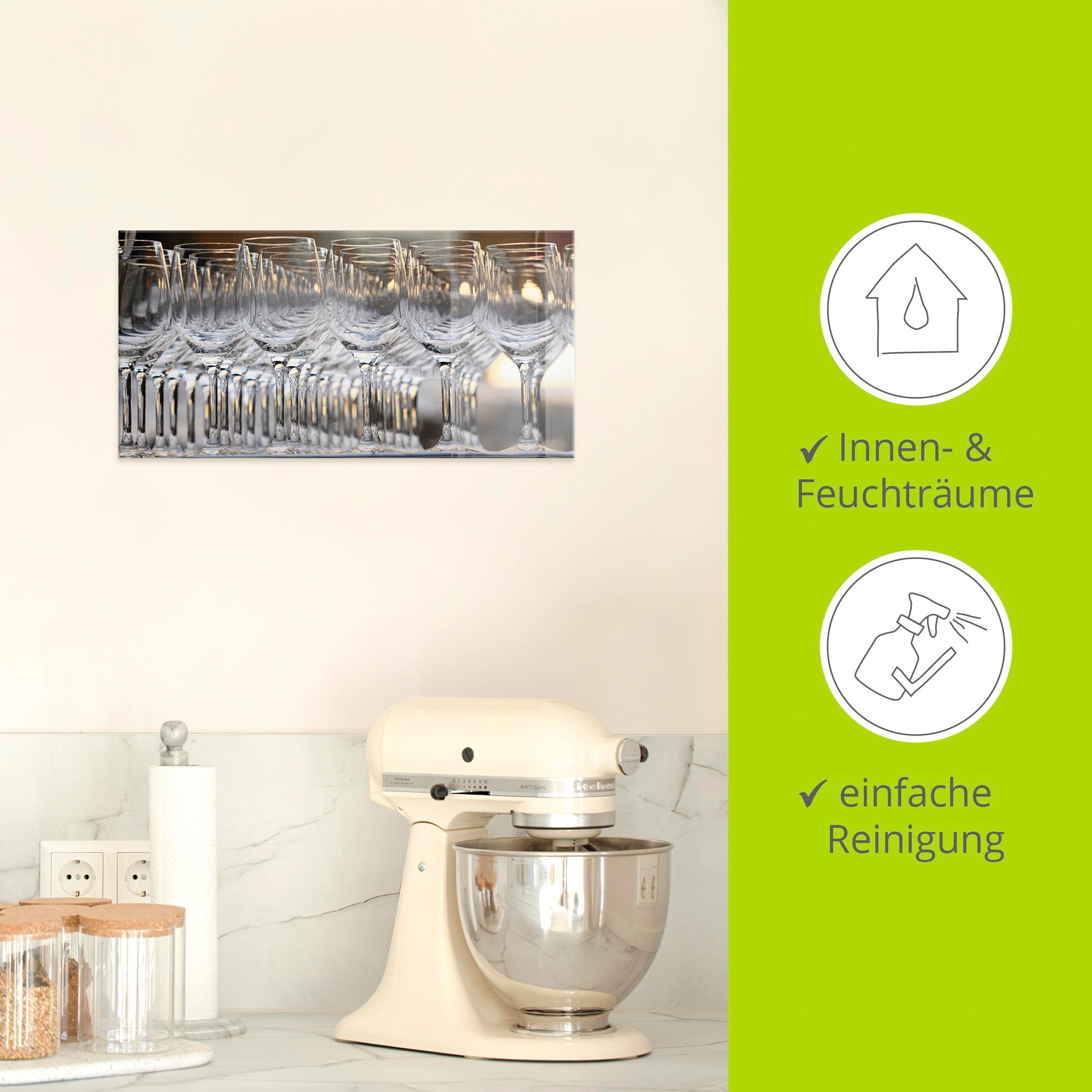 Artland Glasbild »Weingläser«, Geschirr & Besteck, (1 St.), in verschiedenen Grössen