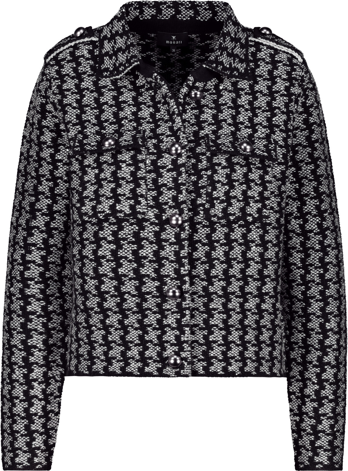 Monari Strickjacke »Jacke Strickjacke Hahnent.«, Mit Rundhalsausschnitt