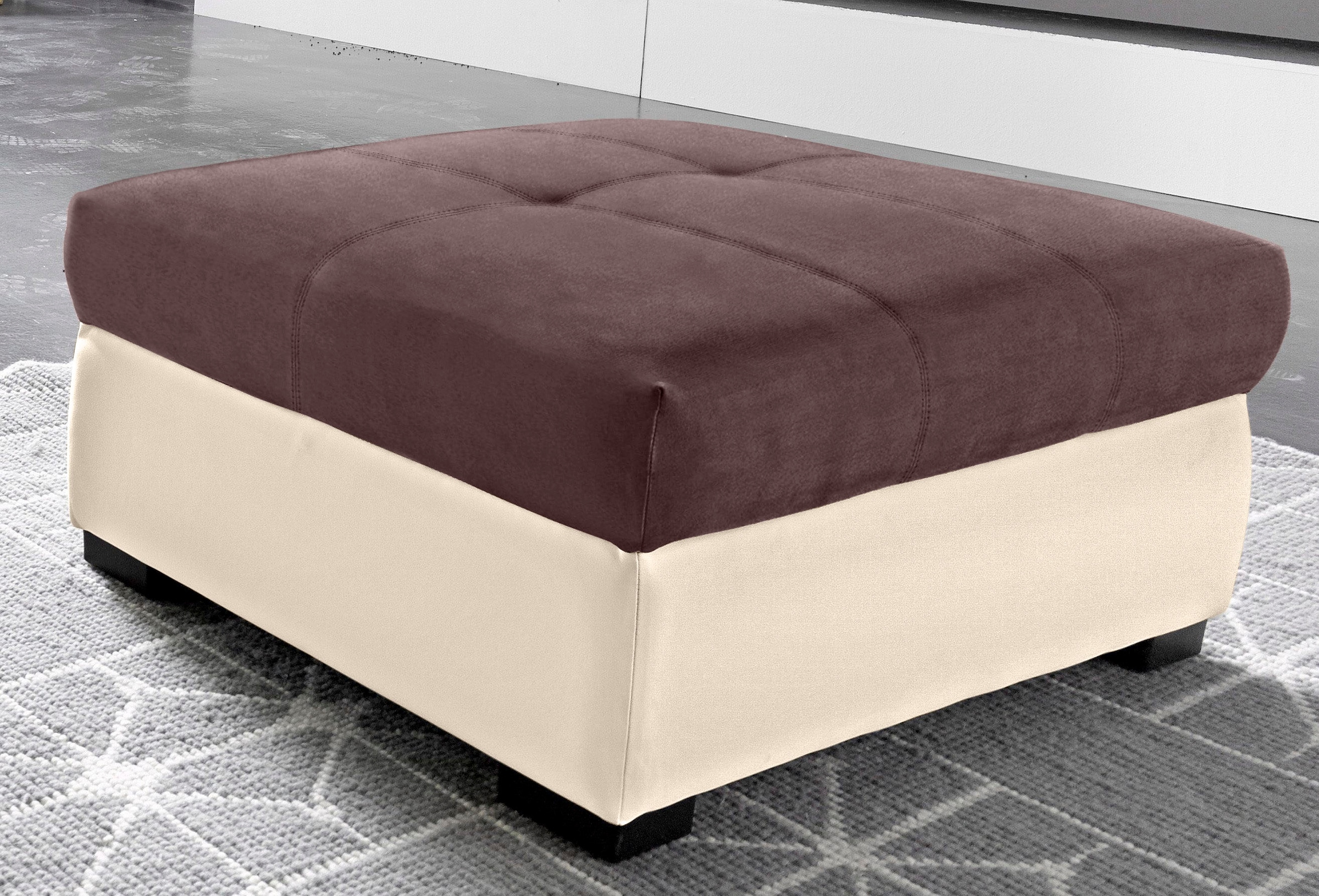 COTTA Polstergarnitur »Speedway«, (Set), Set: bestehend aus Ecksofa und Hocker, inklusive Kopfteilverstellung