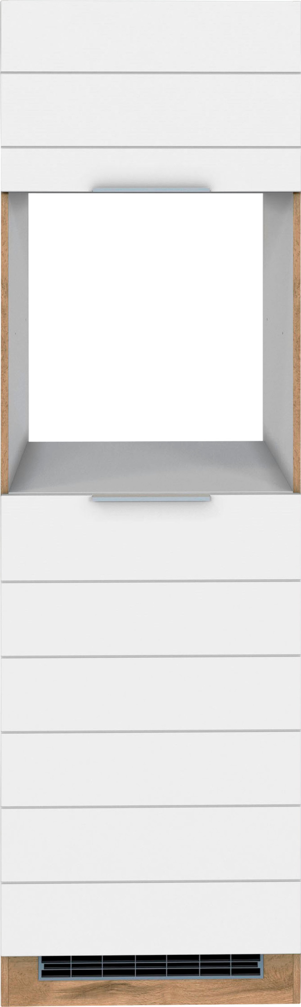 KOCHSTATION Backofenumbauschrank "KS-Luhe" 60 cm breit, hochwertige MDF-Fronten mit waagerechter Lisene