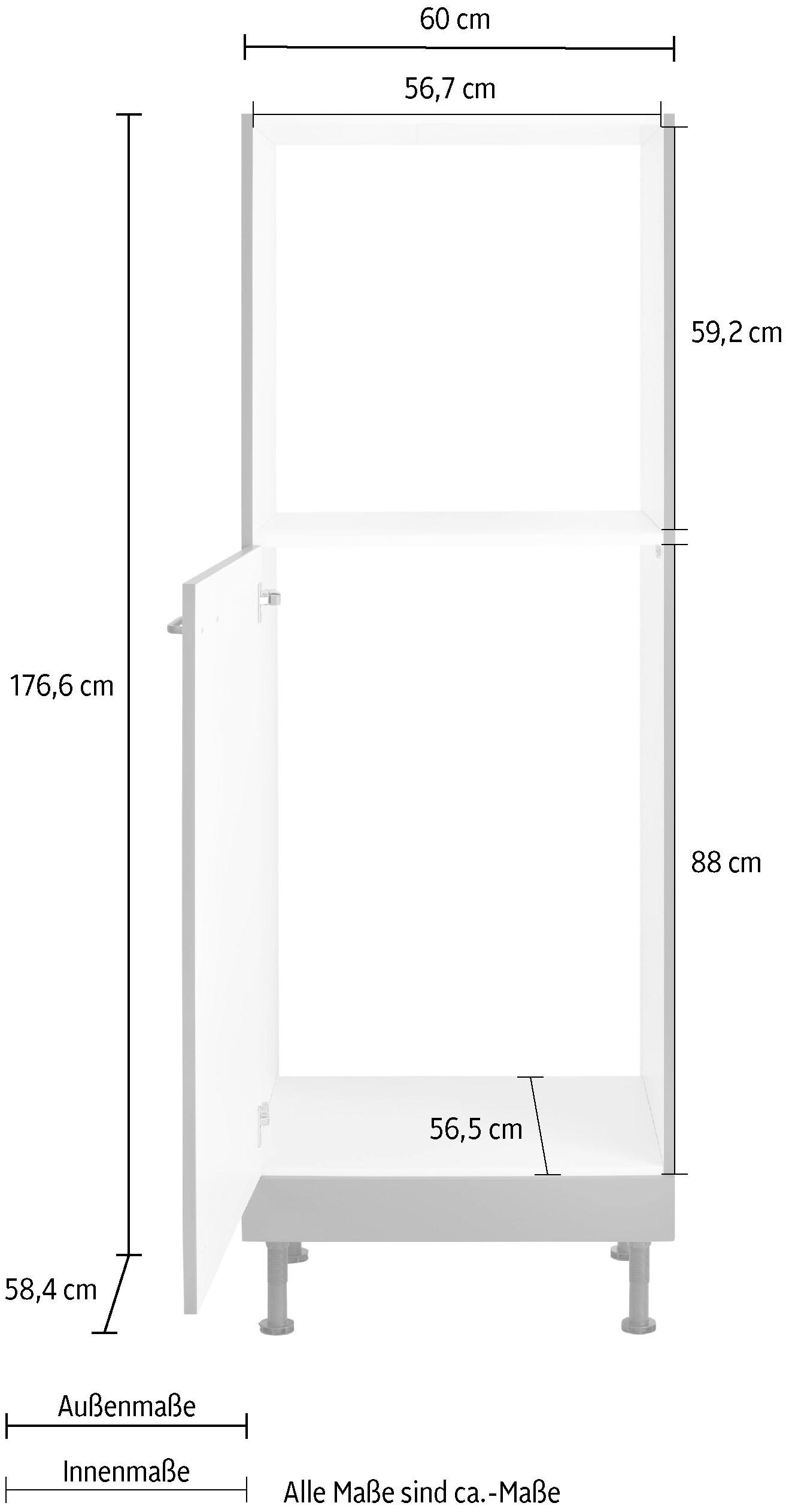 OPTIFIT Backofen/Kühlumbauschrank »Elga«, mit Soft-Close-Funktion, höhenverstellbaren Füssen, Breite 60 cm