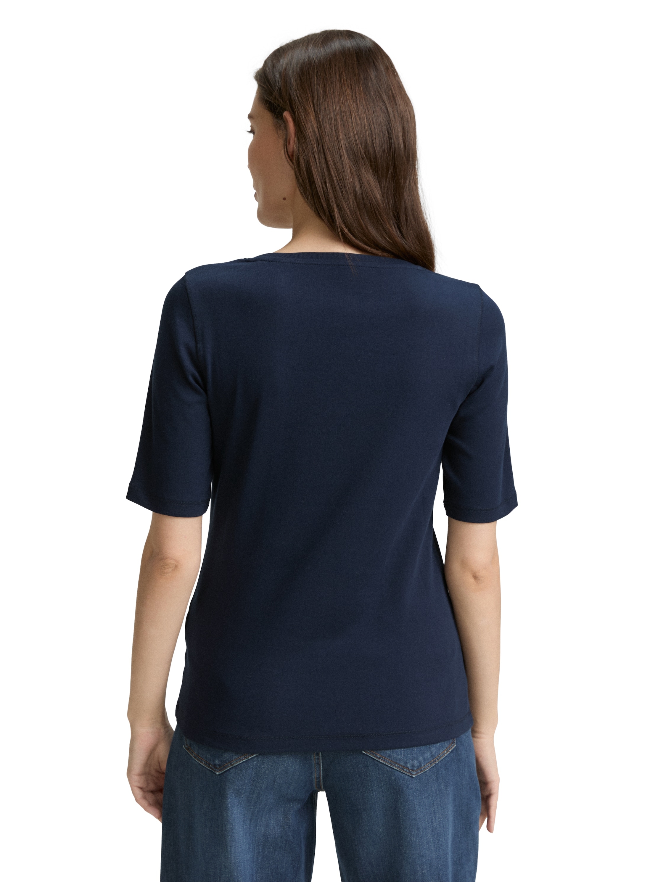 TOM TAILOR T-Shirt, mit grossem Rundhalsausschnitt
