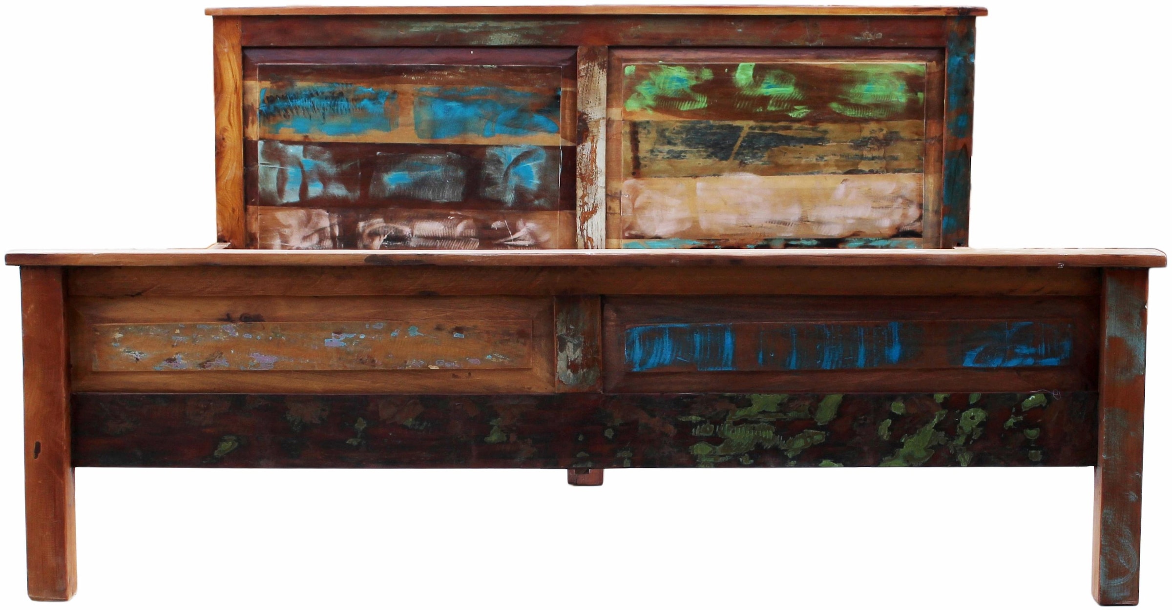 Shop bestellen Chic, aus Vintage Massivholzbett ❤ Shabby SIT im »Riverboat«, recyceltem Jelmoli-Online Altholz,