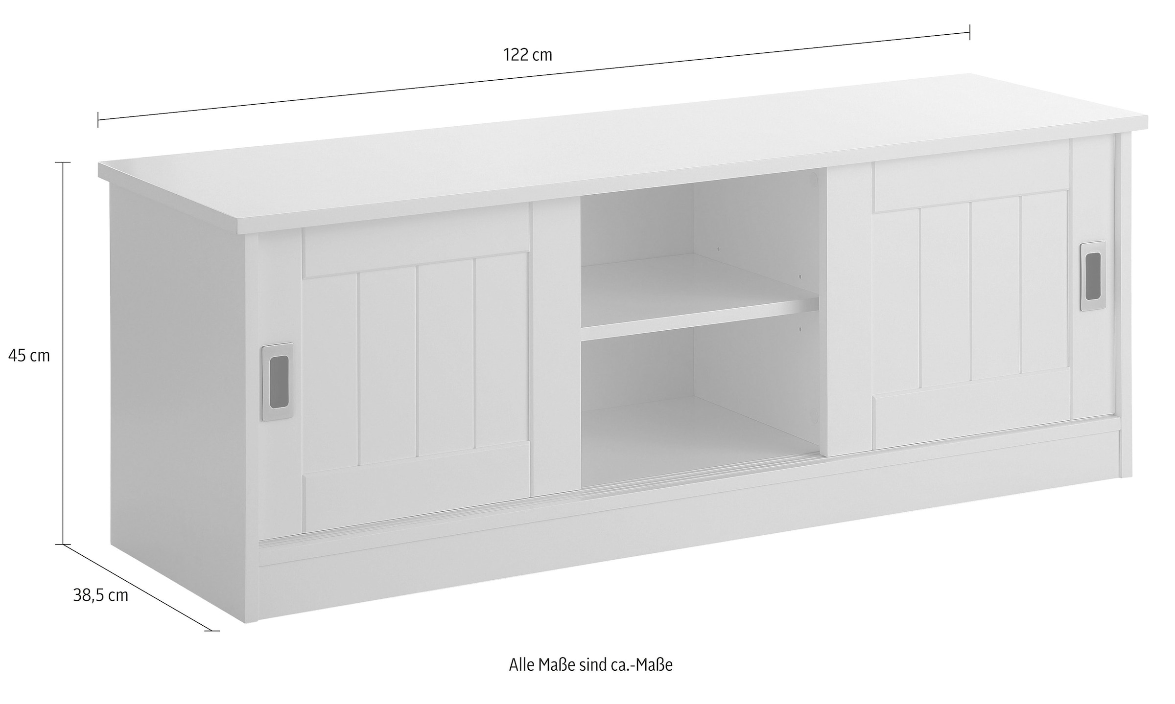 Home affaire Sitzbank »Nekso«, Breite 122 cm, mit Schiebetüren, aus MDF, FSC®-zertifiziert