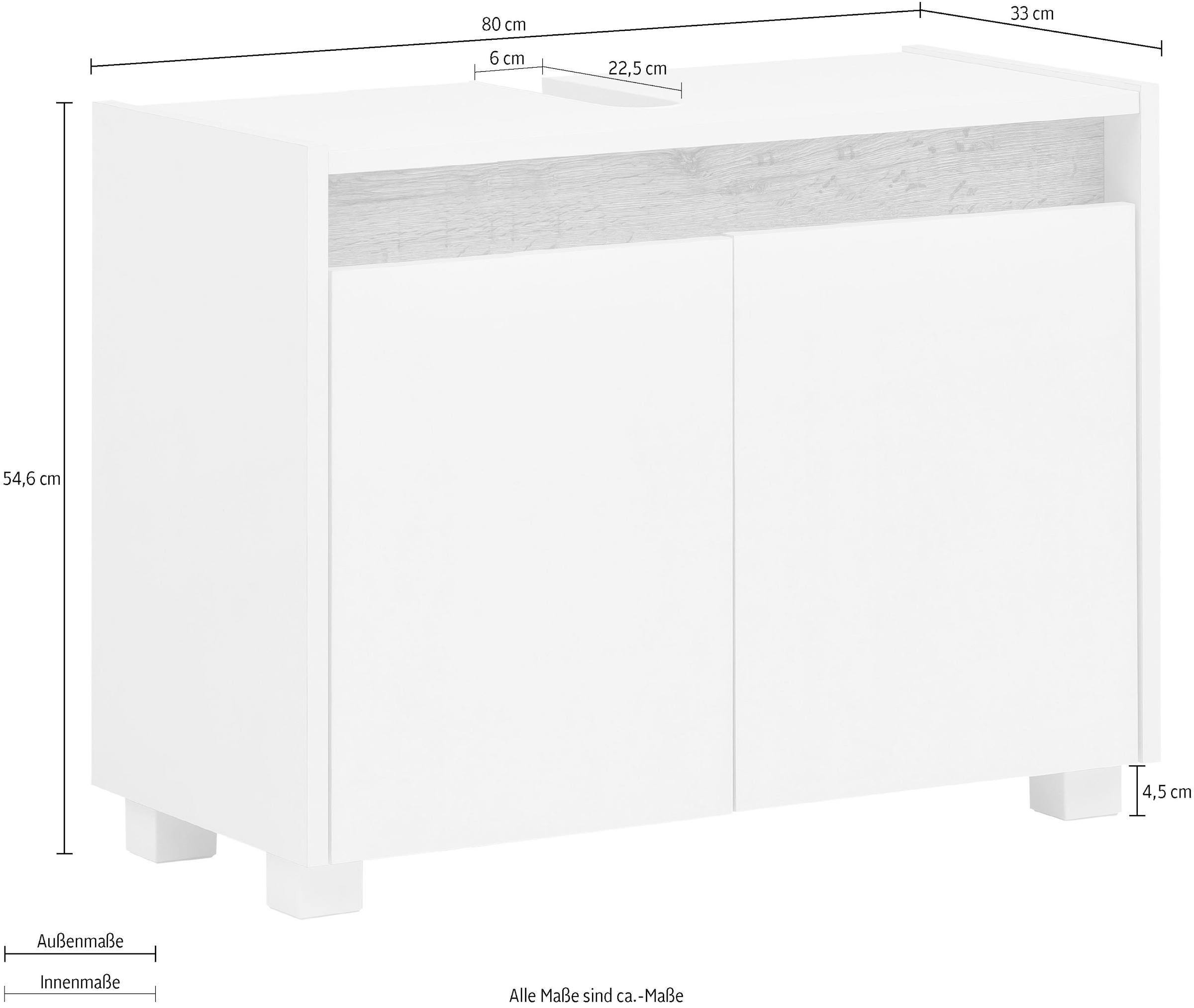 Schildmeyer Waschbeckenunterschrank »Cosmo«, Breite 80 cm