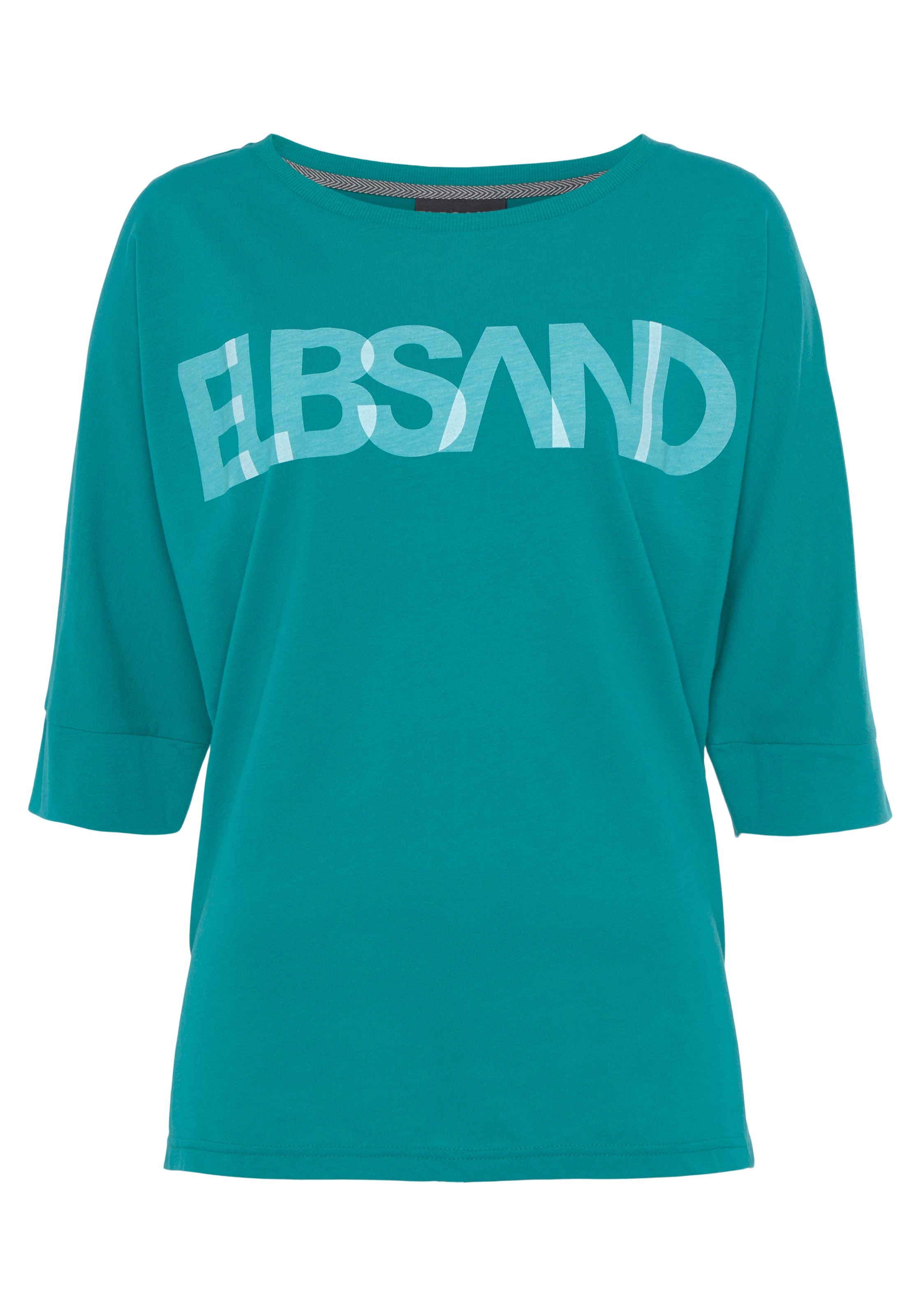 Elbsand 3/4-Arm-Shirt, mit Logodruck, Baumwoll-Mix, lockere Passform