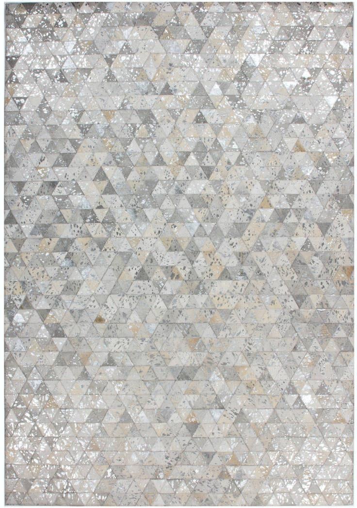 Kayoom Fellteppich »Rocket 410«, rechteckig, 8 mm Höhe, Patchwork-echtes Leder-Fell, Wohnzimmer
