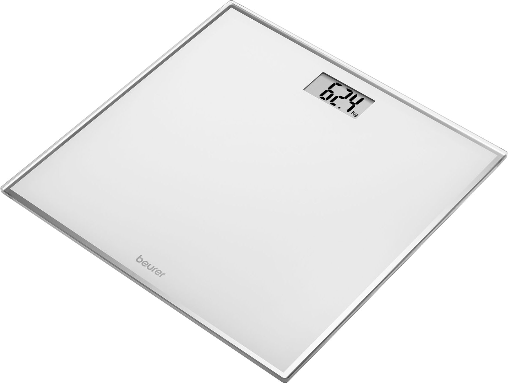 BEURER Personenwaage »GS 120, kompakte Glaswaage aus Sicherheitsglas mit nur 1,8 cm Höhe« Tragkraft bis 150 kg, platzsparendes Format mit 27 x 26 cm