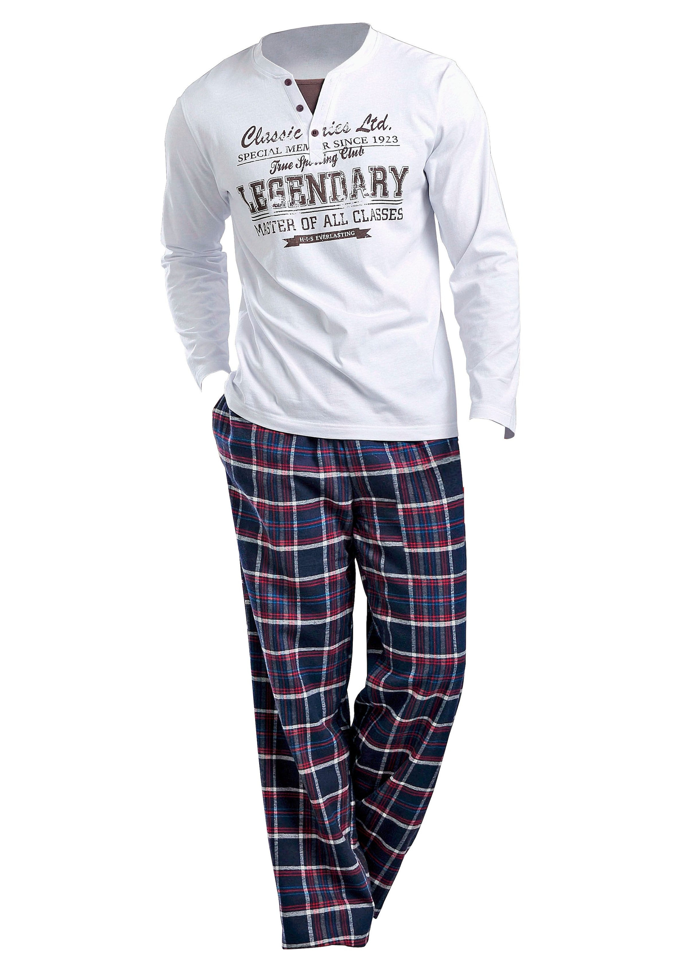 H.I.S Pyjama, (2 tlg., 1 Stück), mit Flanellhose online shoppen |  Jelmoli-Versand