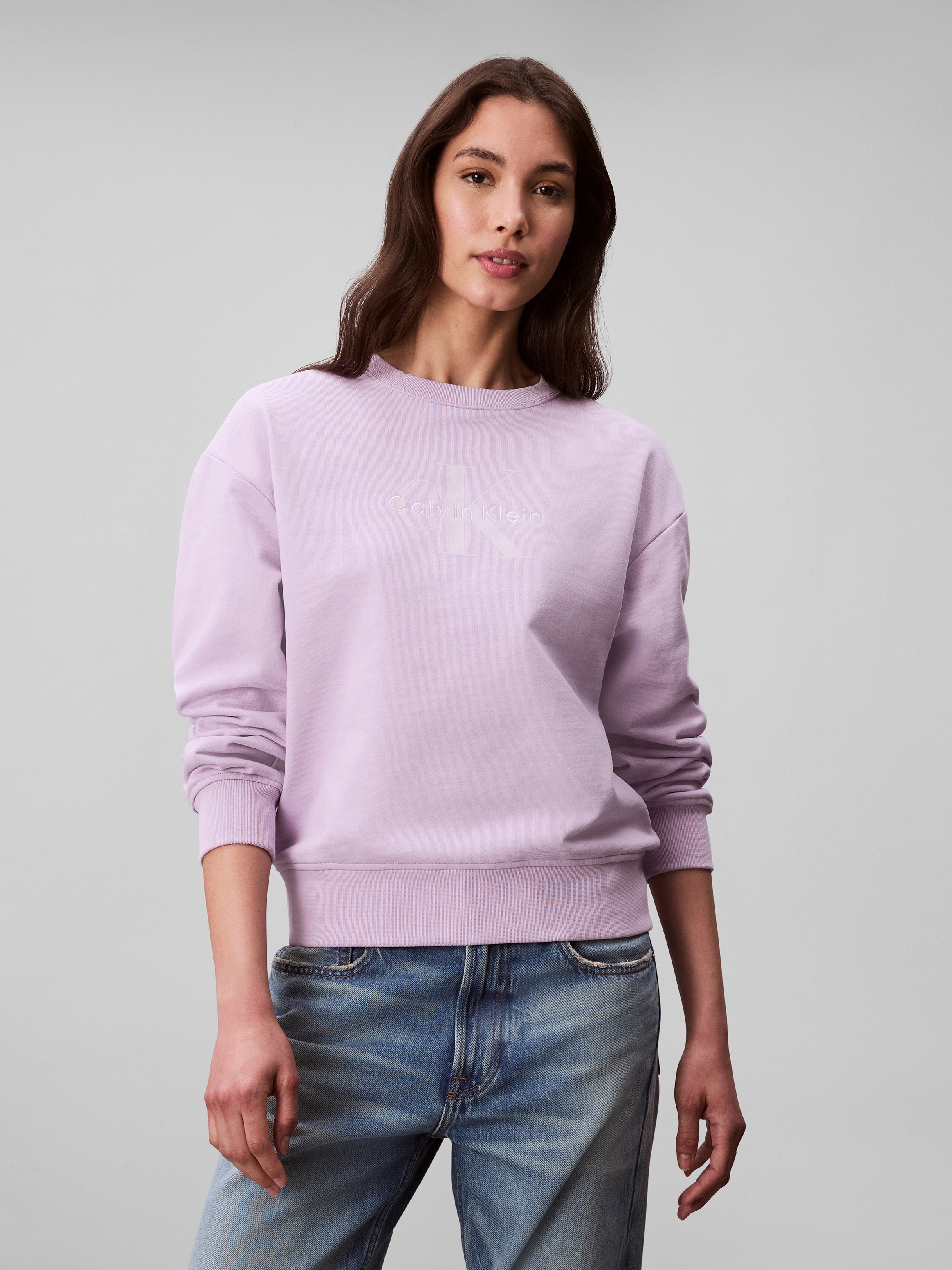 Calvin Klein Jeans Sweatshirt »LS MNLG FRNCH TRRY R«, Mit Rundhalsausschnitt