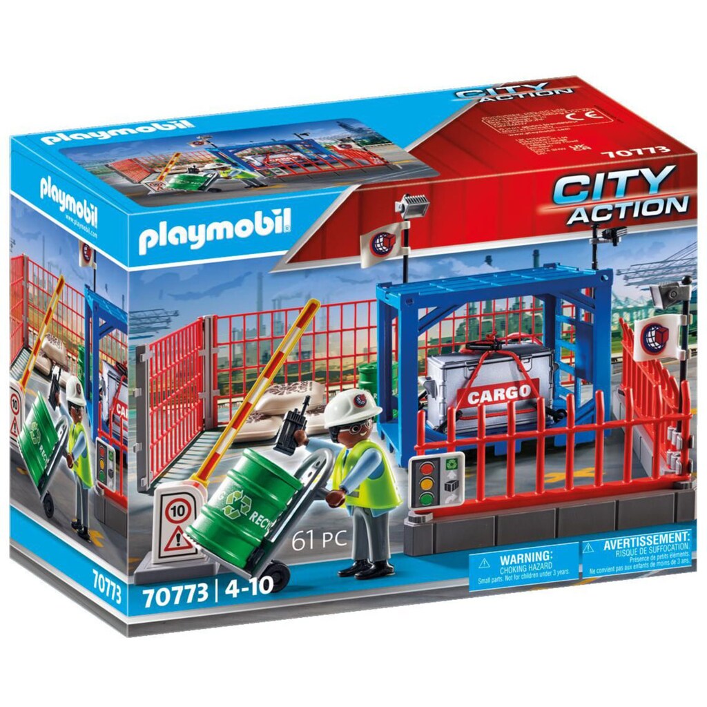 Playmobil® Konstruktions-Spielset »Frachtlager (70773), City Action«, (61 St.), Made in Germany