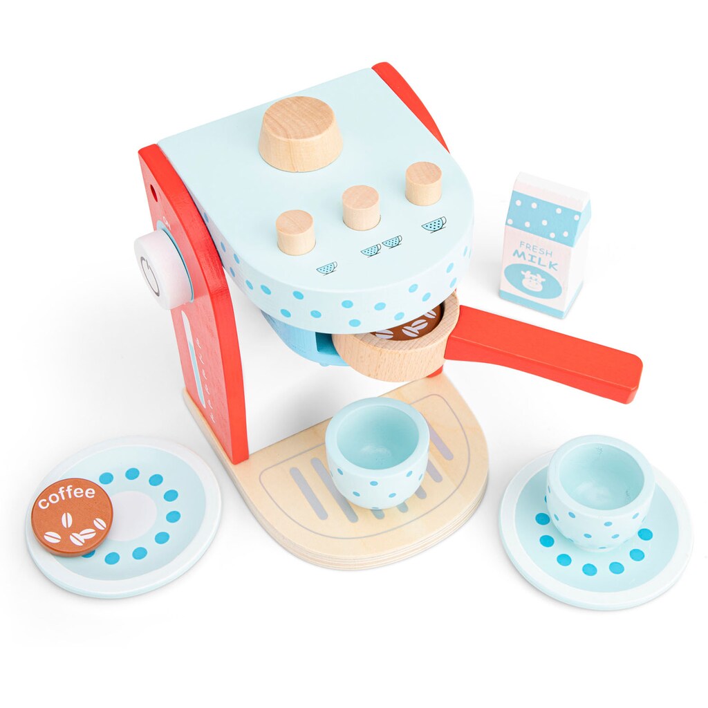New Classic Toys® Kinder-Kaffeemaschine »Holzspielzeug, Bon Appetit - Kaffeemaschine blau-weiss«