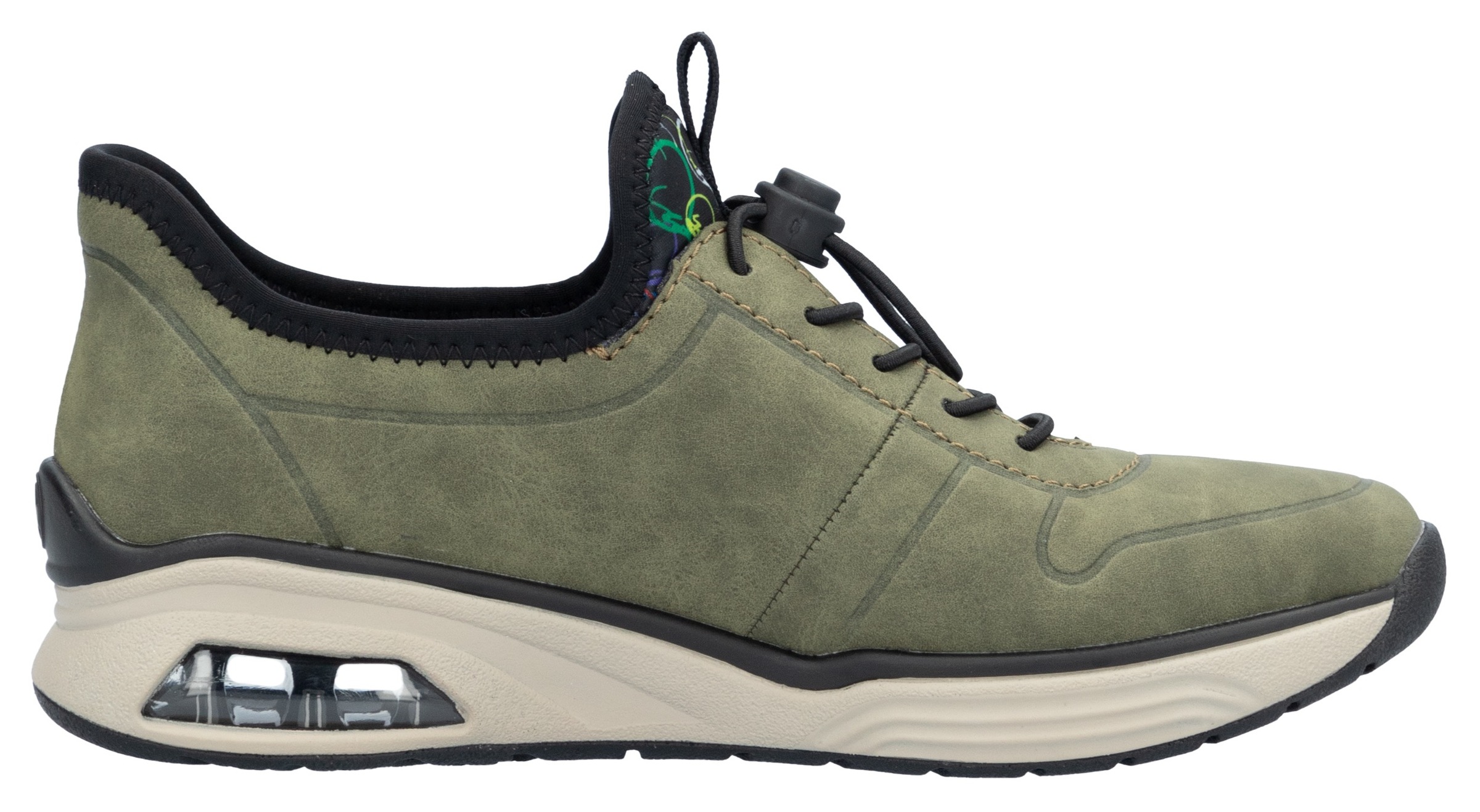 Rieker Slip-On Sneaker, Schlupfschuh, Halbschuh, Freizeitschuh mit elastischem Einstieg
