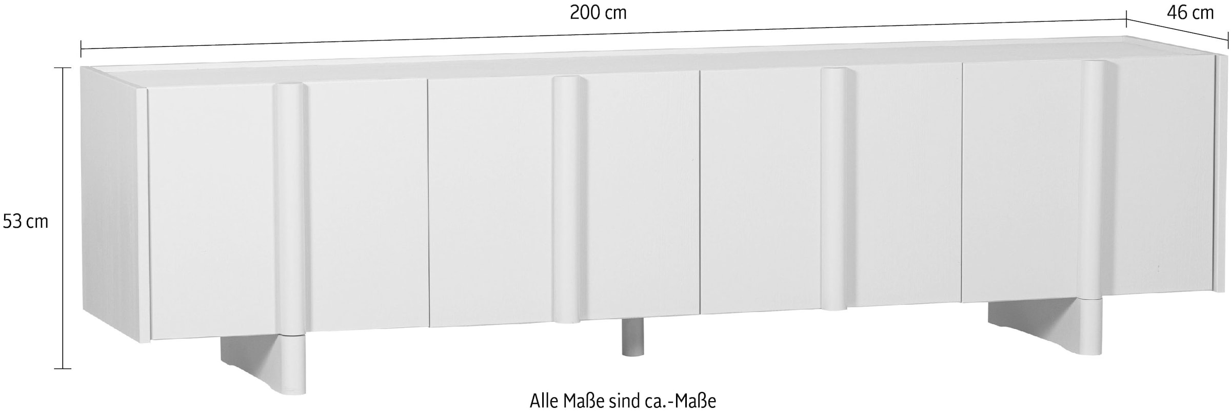 WOOOD Lowboard »Nook TV-Kommode«, mit viel Stauraum, H 53 cm x B 200 cm