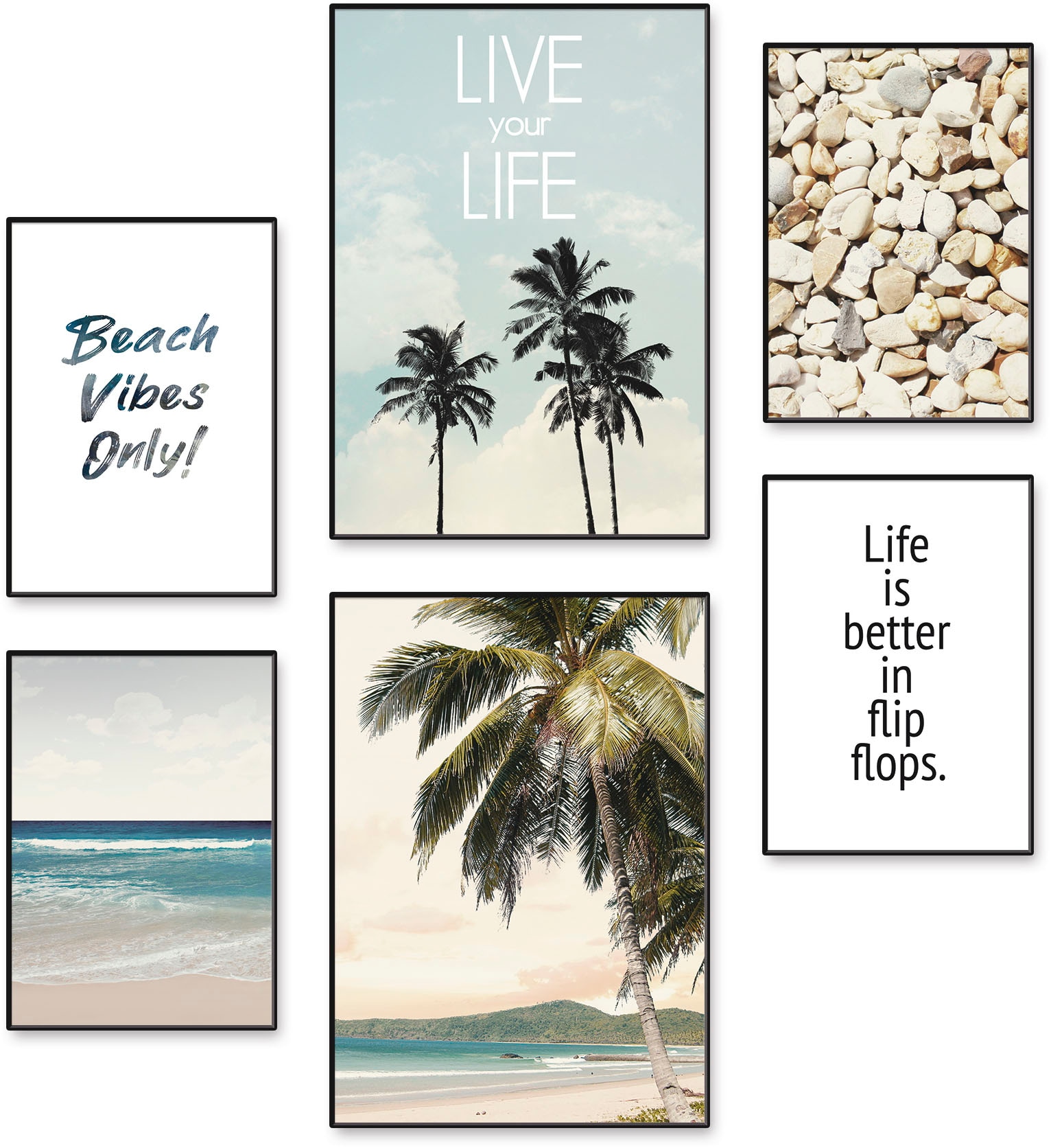 Artland Poster »Strandleben unter Palmen«, Strand, (6 St.), Poster, Wandbild,  Bild, Wandposter online kaufen | Jelmoli-Versand