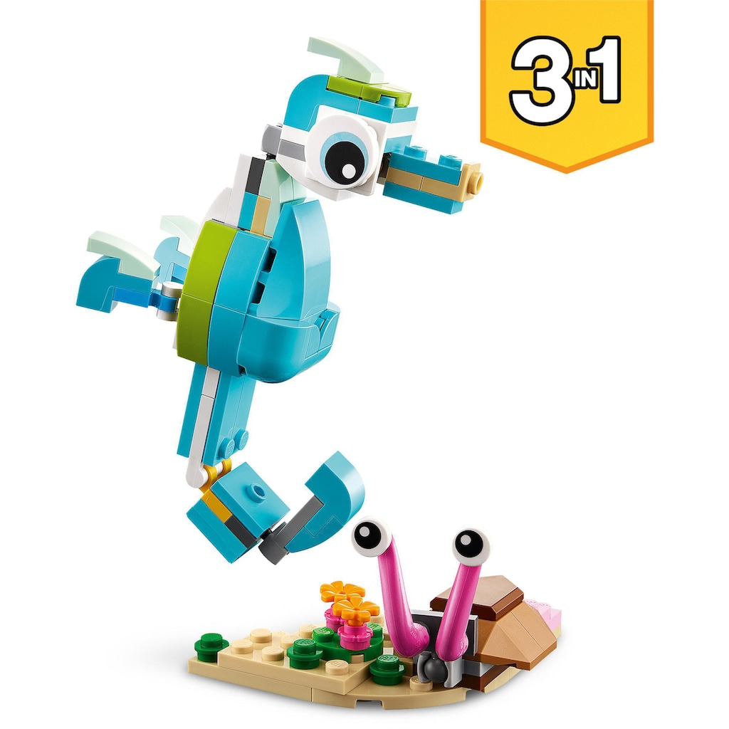 LEGO® Konstruktionsspielsteine »Delfin und Schildkröte (31128), LEGO® Creator 3in1«, (137 St.)
