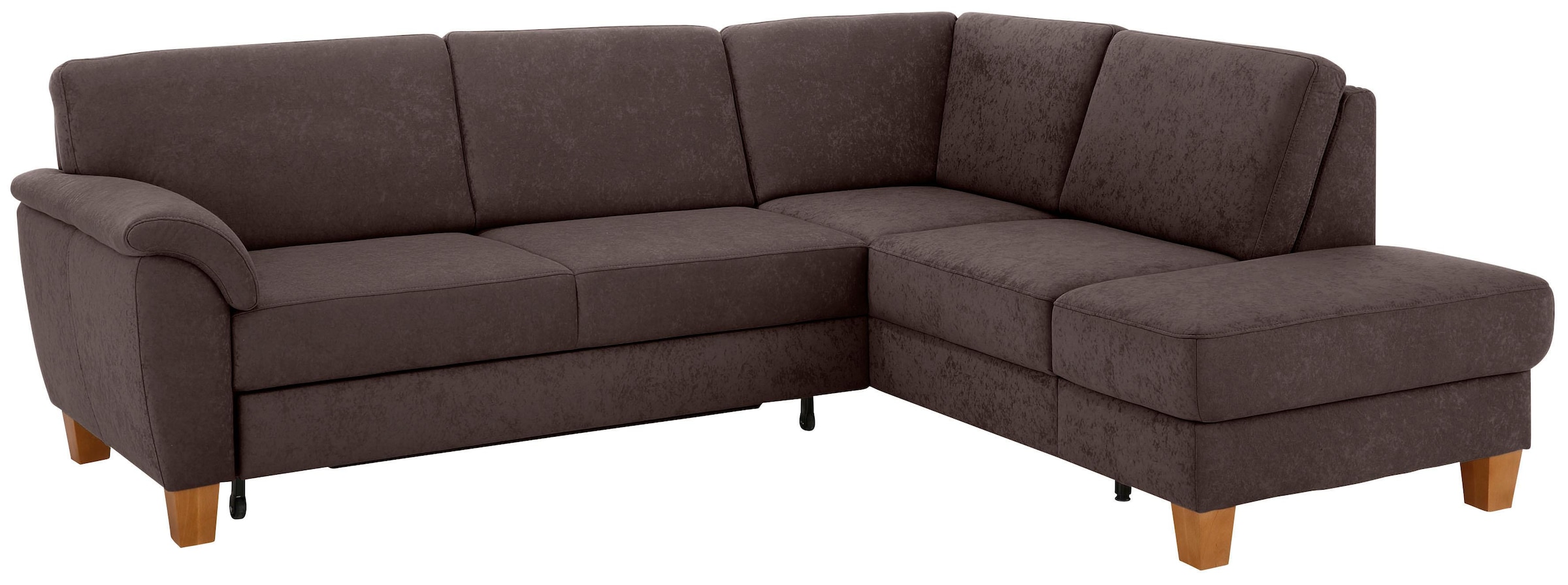 Home affaire Ecksofa »Alta L-Form«, mit Federkern und Kontrastnaht, Füsse Buche eichefarben