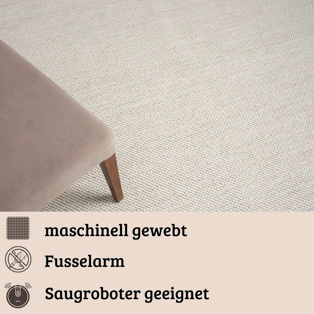 my home Teppich »Vals«, rechteckig, 7 mm Höhe, Uni Farben, meliert, Sisal-Optik, auch in rund erhältlich, mit Fransen