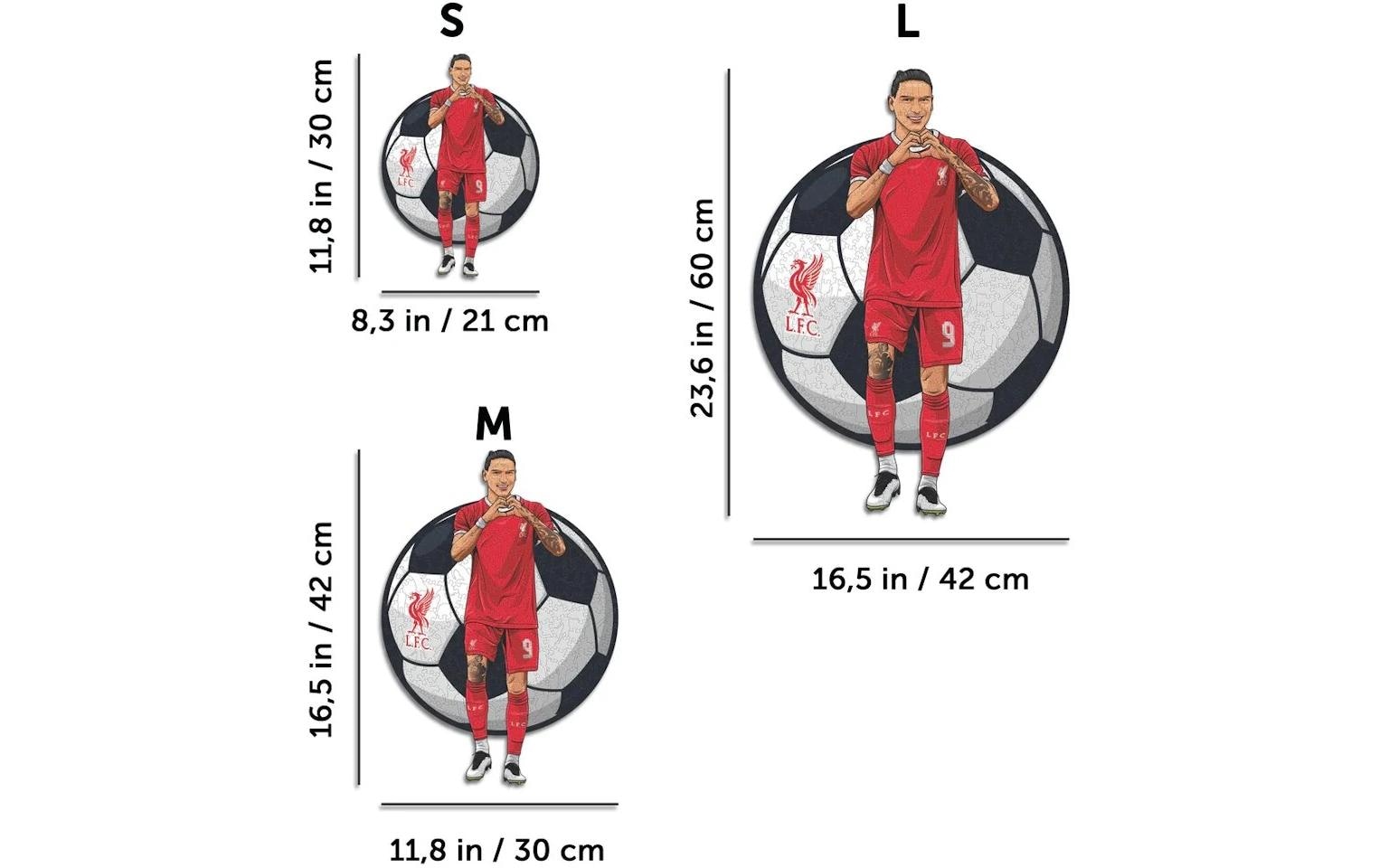 Puzzle »Iconic Liverpool FC – Darwin Nuñez«, Holzart: Birke (Herkunftsland: China)