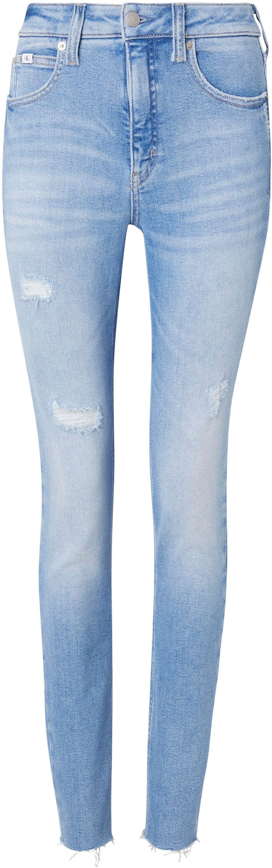 | Jeans ausgefranstem Bein am bestellen Abschluss mit Skinny-fit-Jeans, Klein offenem, Calvin online Jelmoli-Versand