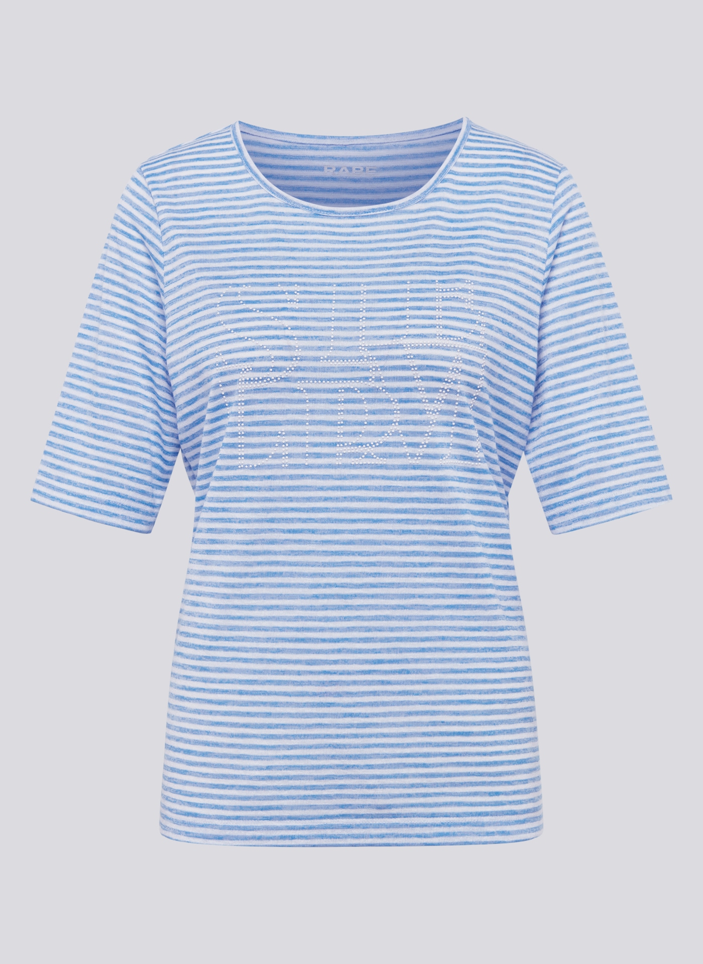 Rabe Rundhalsshirt, im Streifenlook und mit Nieten