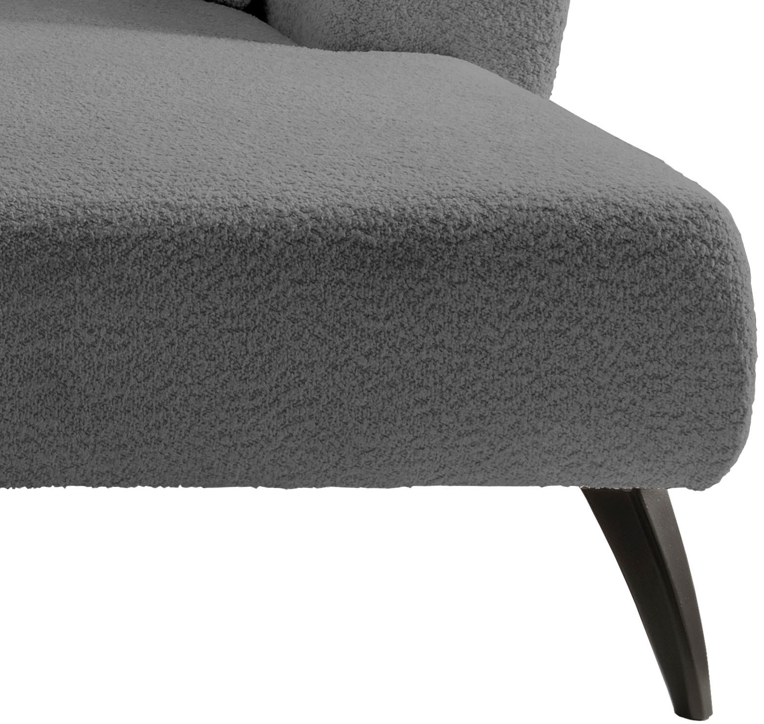 INOSIGN Ecksofa »Colori Polstermöbel mit zeitlos eleganter Rückenführung. L-Form«, Holzfussfarbe wählbar, inkl. 4x Zierkissen