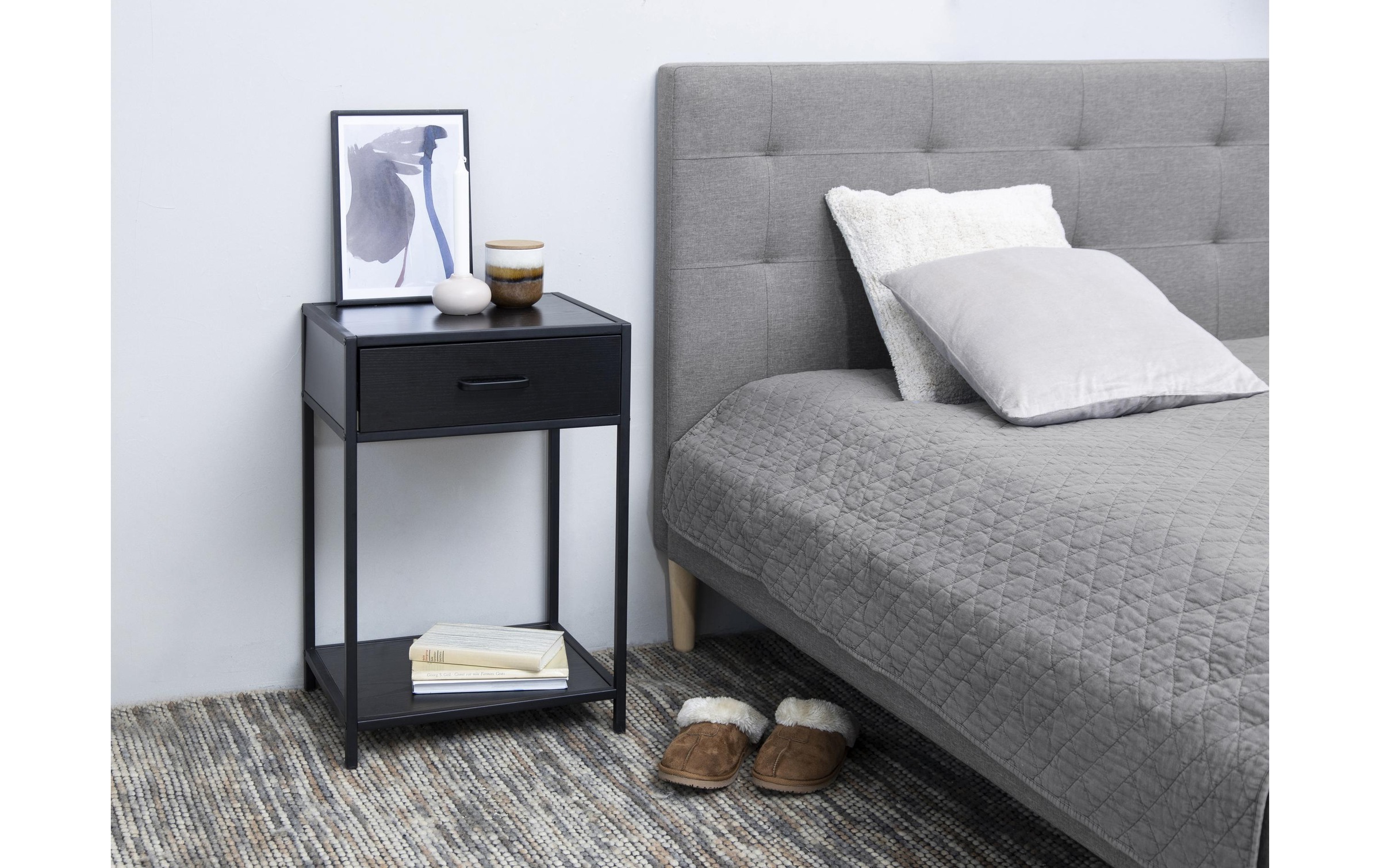 AC Design Nachttisch »Seaford 42 x 35 x 63 cm Schwarz«