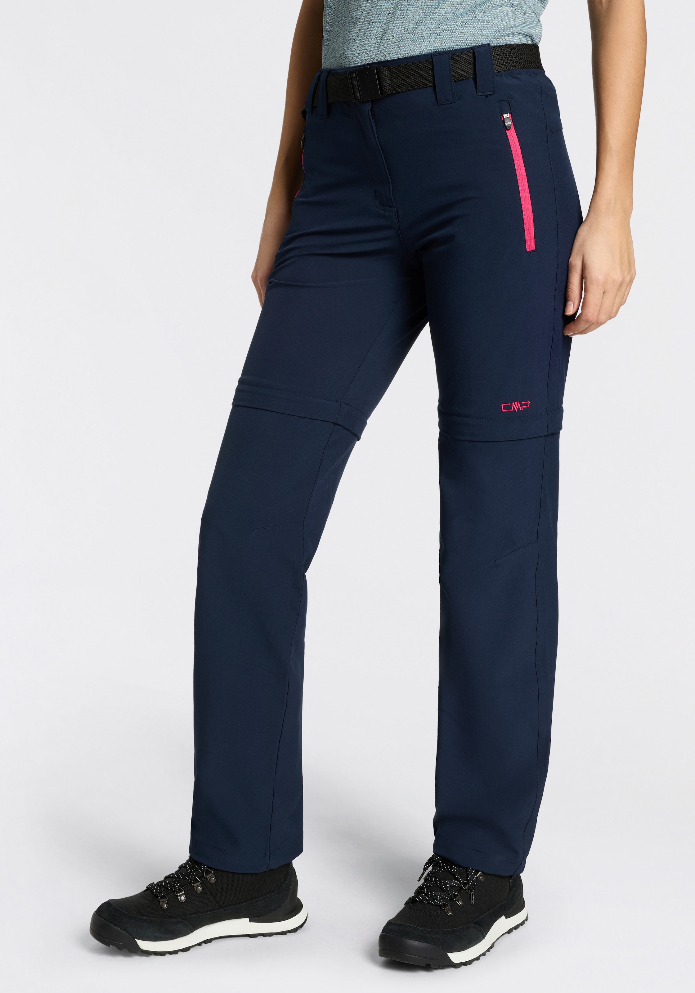Cmp Damen B.blau, Magen Zip-Off-Hose "Woman Zip Off Pant" Mit Reissverschlusstaschen, Elastisches Material, Schnell Trocknend
