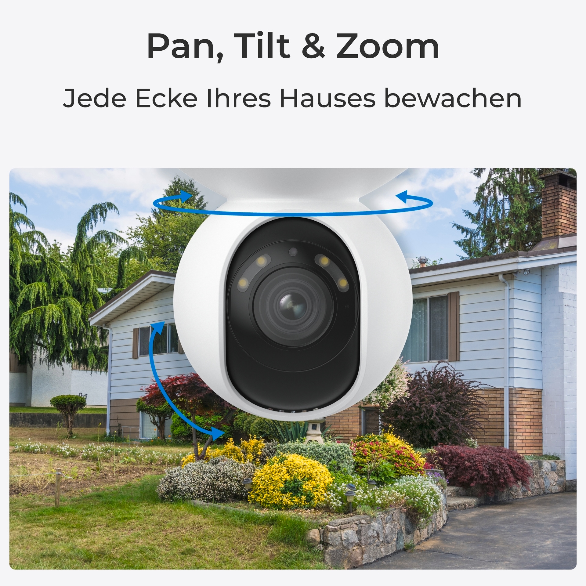 Reolink Überwachungskamera »E Serie E560 - 4K Wi-Fi 6 Überwachungskamera Aussen mit Pan & Tilt«, Aussenbereich, Personen-/Fahrzeug-/Tiererkennung, 3X optischer Zoom, Farbnachtsicht