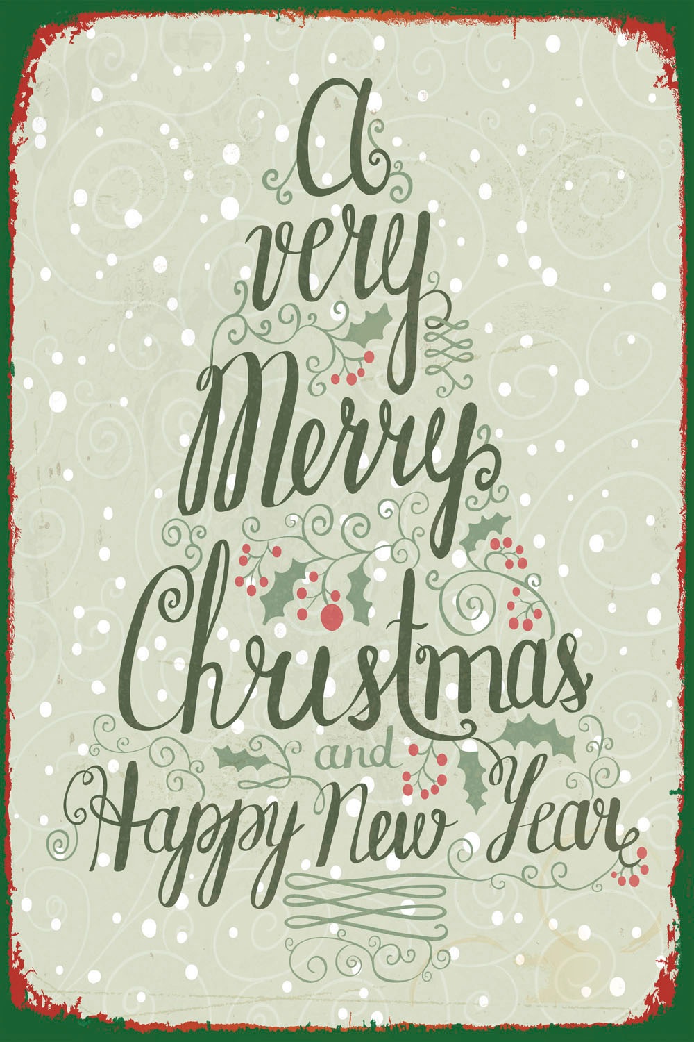 queence Metallbild »A Very Merry Christmas«, Weihnachten-Baumbilder-Schriftzug, (1 St.), Stahlschilder