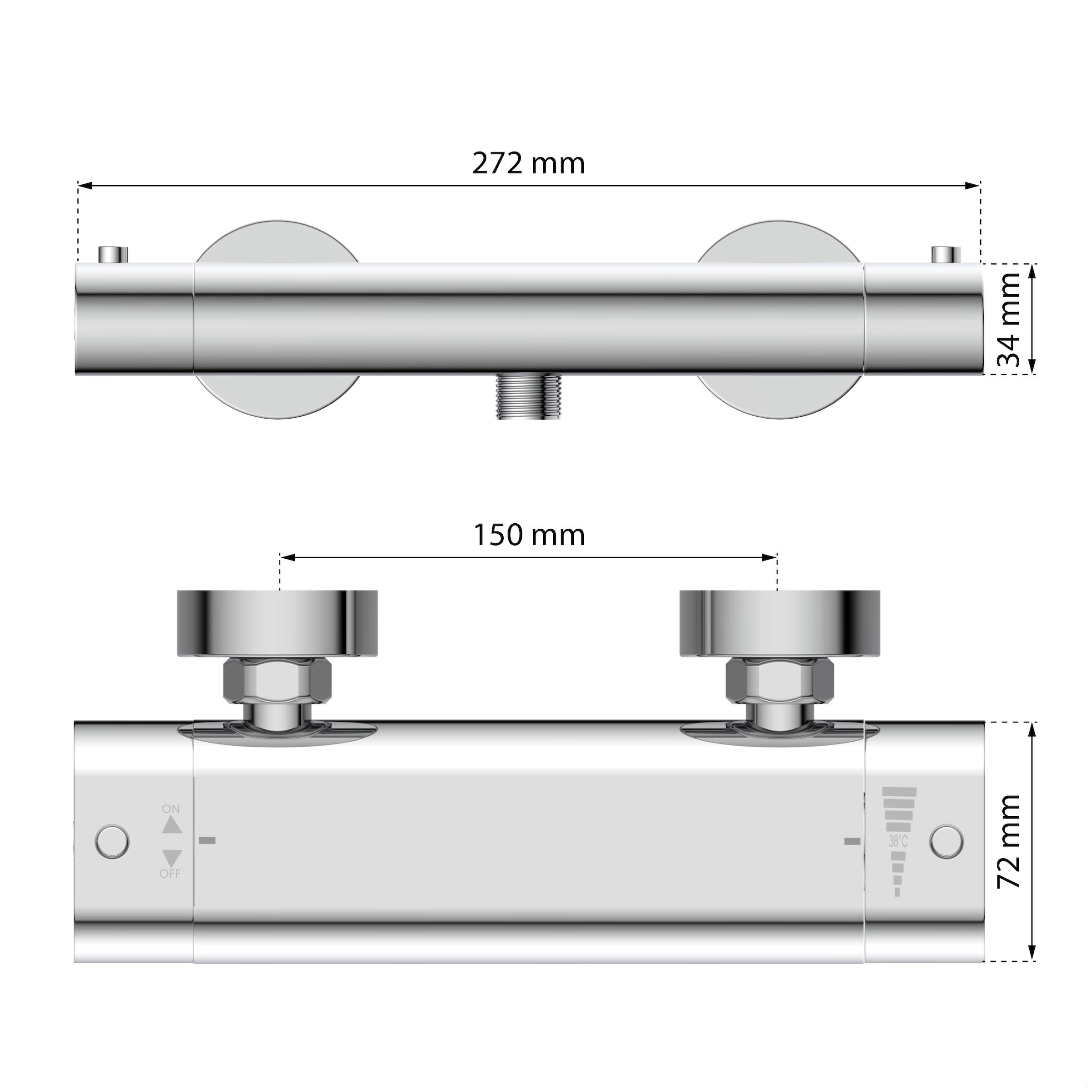 Eisl Brausethermostat »Carneo«, mit Thermostat, Mischbatterie Dusche, Duschthermostat in Chrom