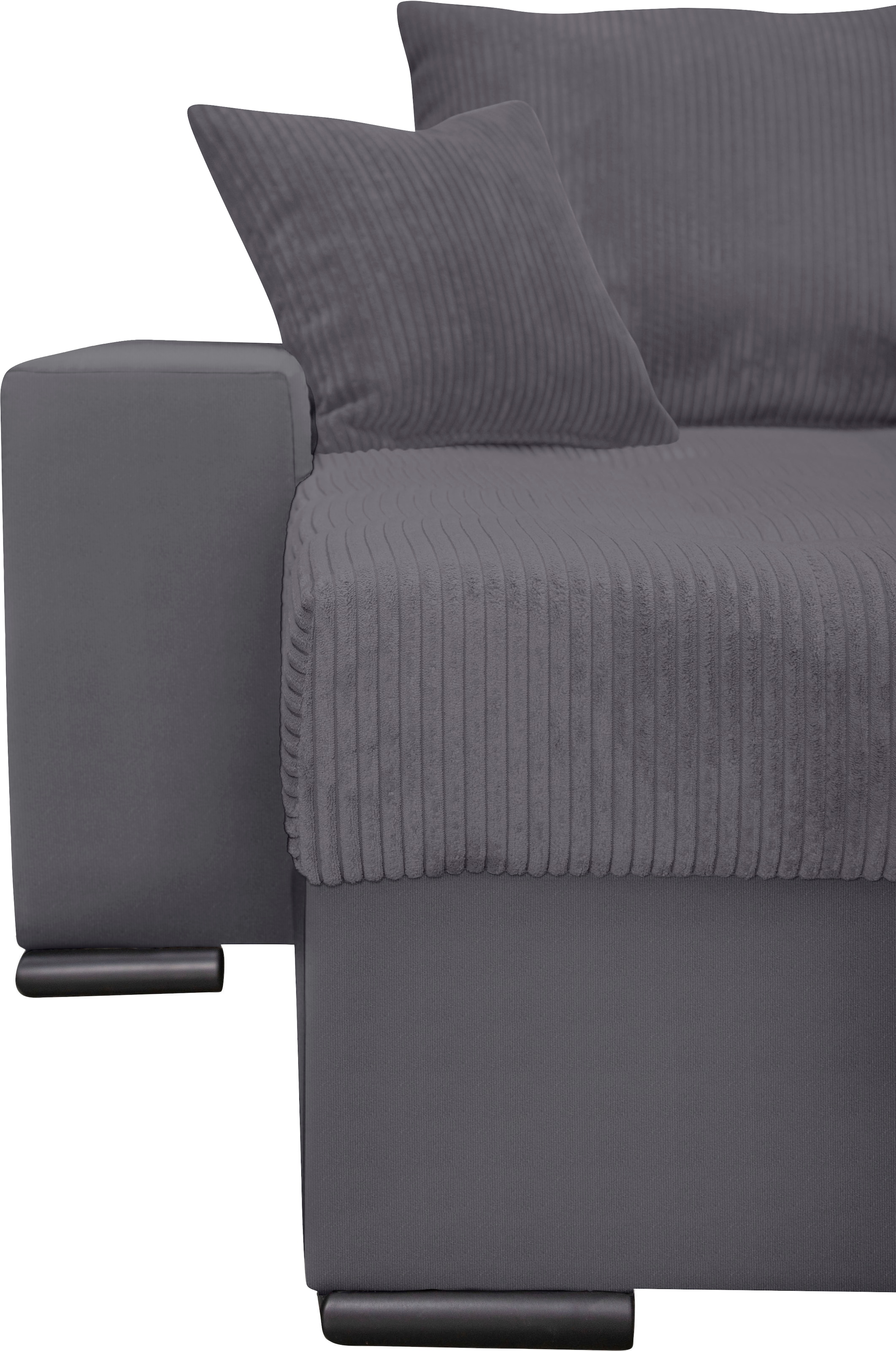 COLLECTION AB Wohnlandschaft »XL-Josy U-Form, Breite 313 cm, Cord-/Mix«, inkl. Bettfunktion, Bettkasten, mit 4 gleich grossen Rückenkissen