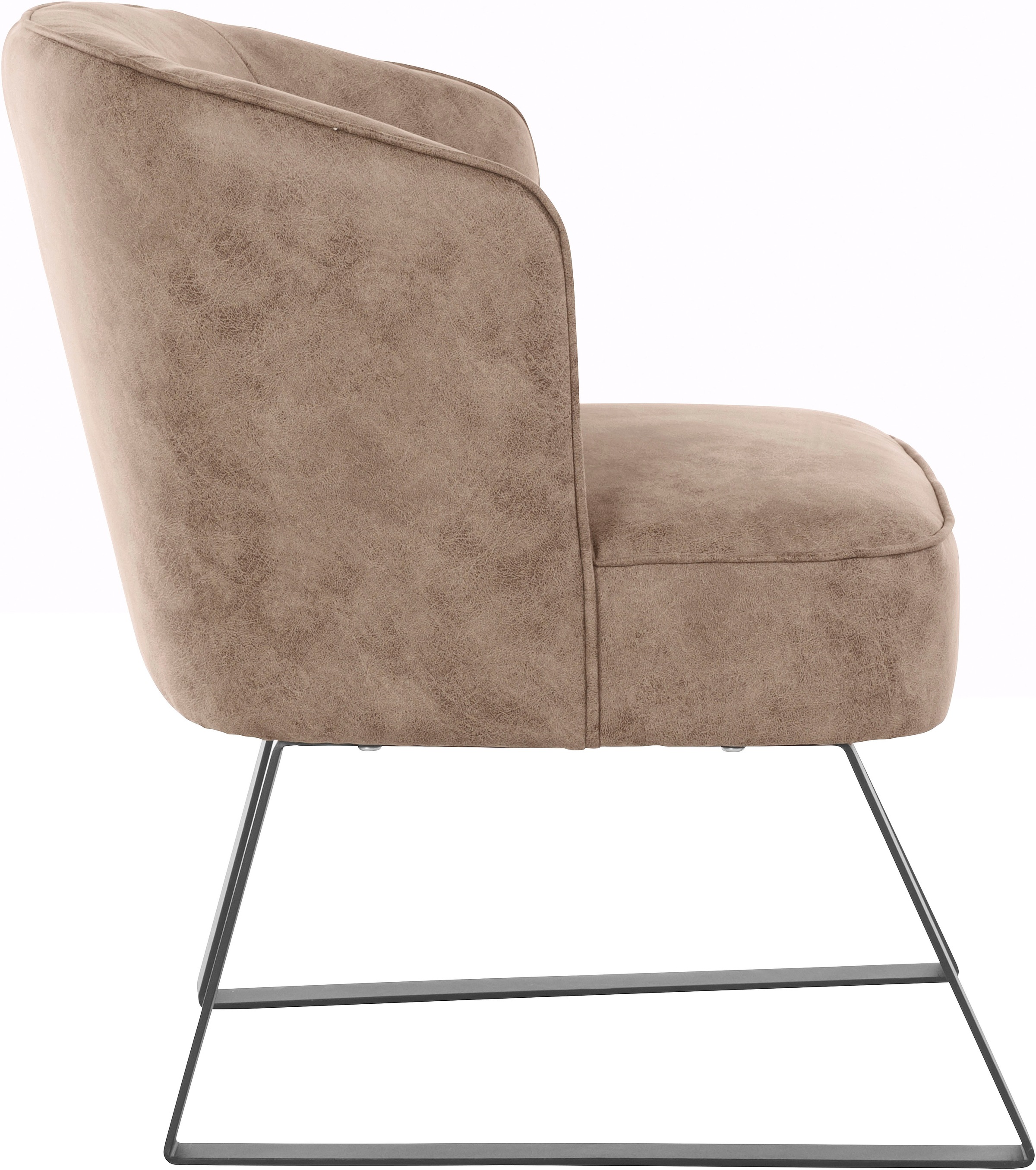 exxpo - sofa fashion Sessel »Americano, Loungesessel«, mit Keder und Metallfüssen, Bezug in verschiedenen Qualitäten, 1 Stck.