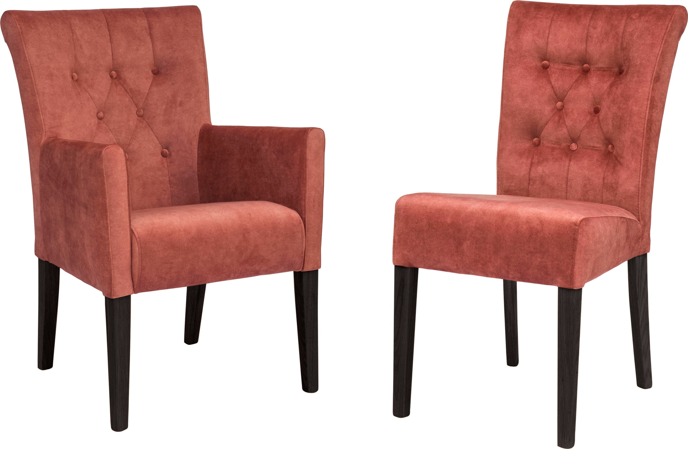 Home affaire Esszimmerstuhl »Queen BESTSELLER«, (Set), 2 St., Samtvelours, Polsterstuhl mit Knopfheftung, 2er, 4er oder 6er Set