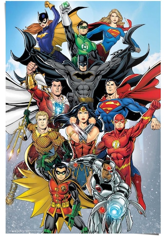 Poster »DC Comics Helden Superman Wonderwoman Flash Batman«, (1 St.)
