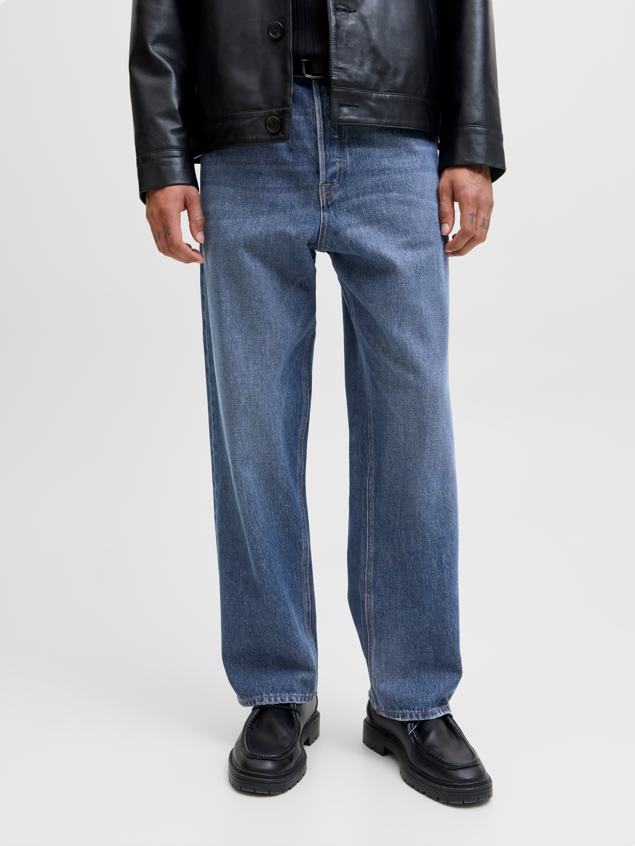 Jack & Jones Relax-fit-Jeans »JJIALEX mit cleanem Look und Taschenvielfalt«, Abriebeffekte, modisch, relaxed fit, Baumwolle