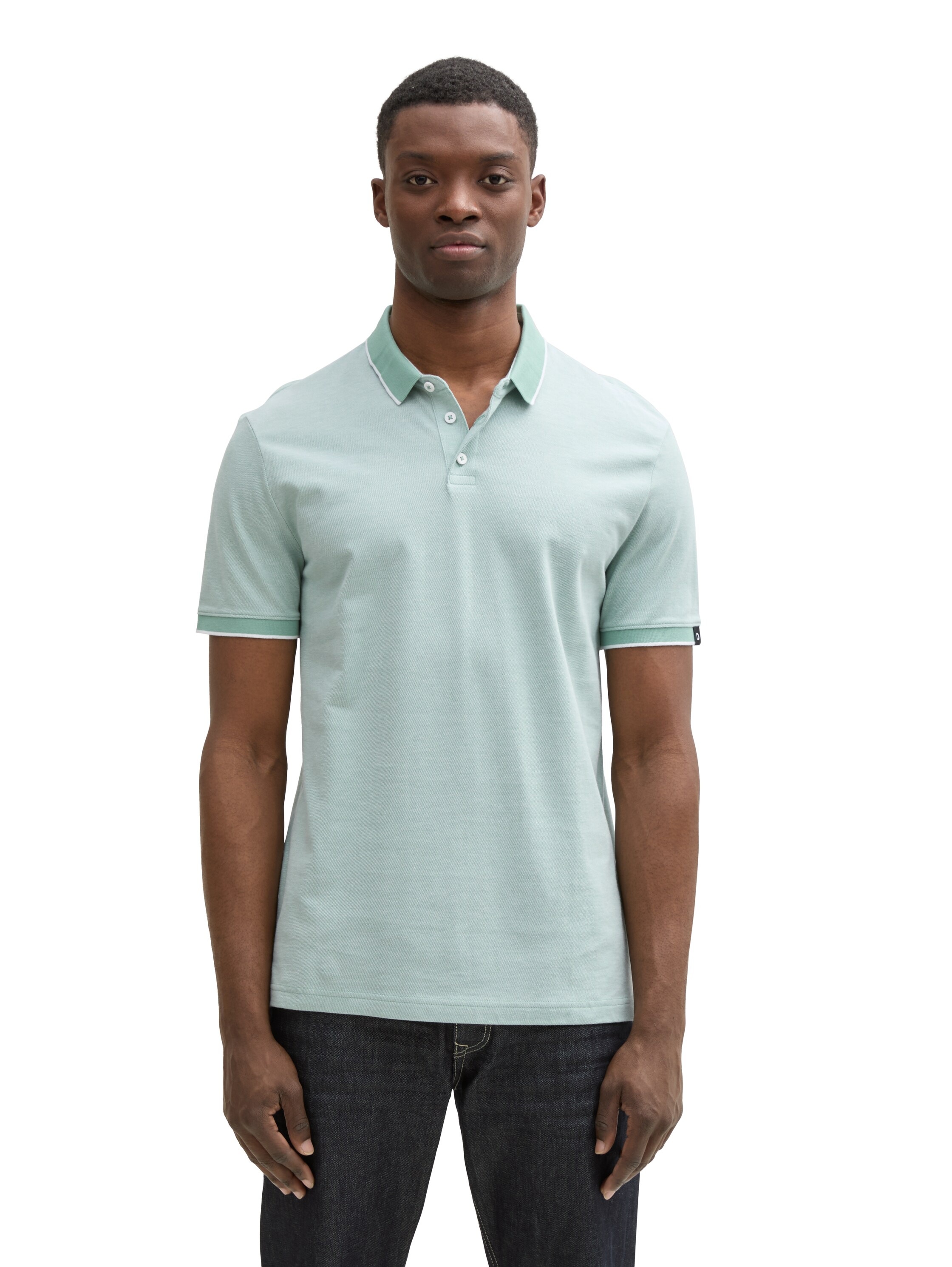 TOM TAILOR Denim Poloshirt mit Kontrastdetails