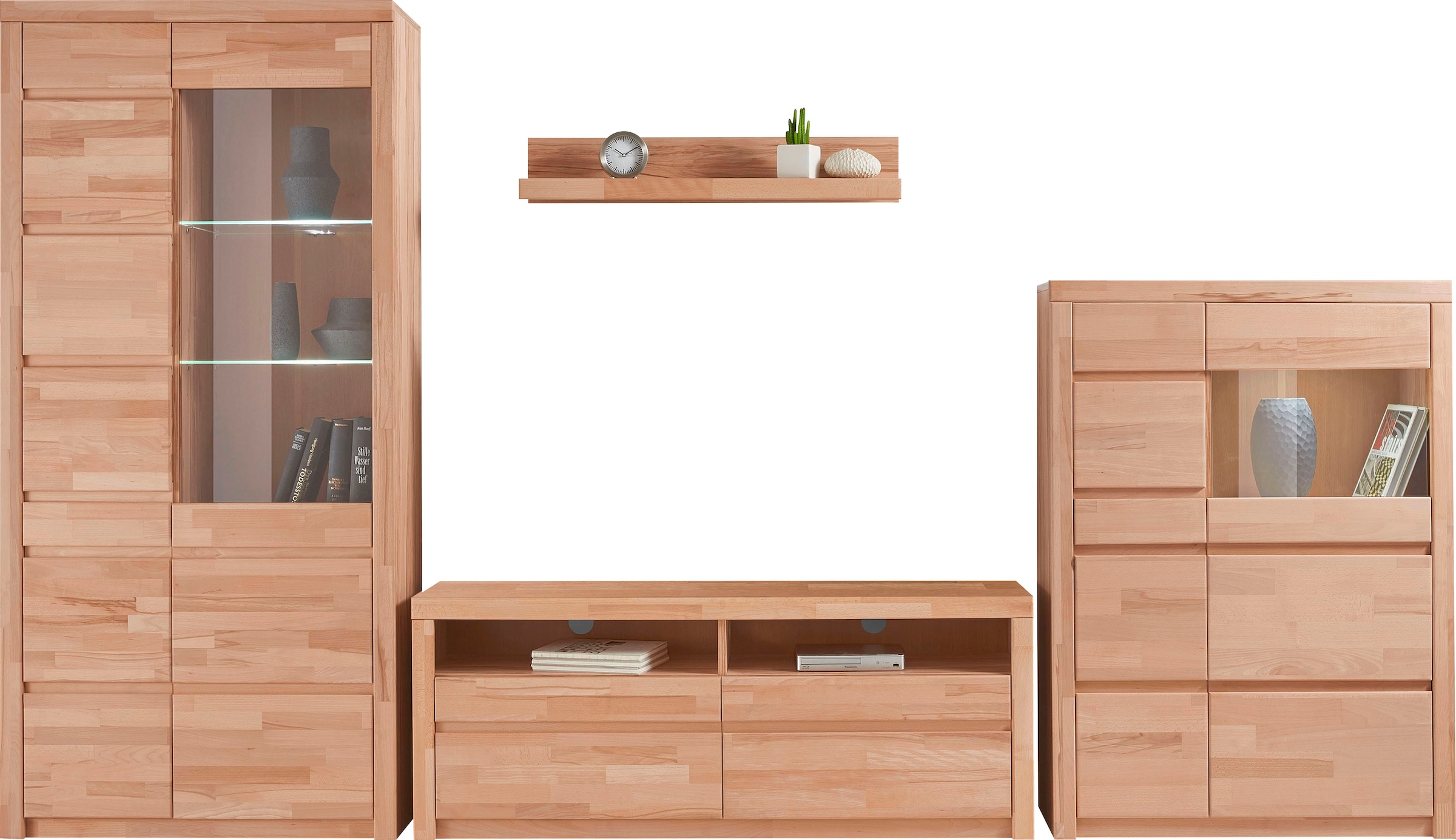 Home affaire Wohnwand »Silkeborg«, (Set, 4 St.), teilmassives Holz