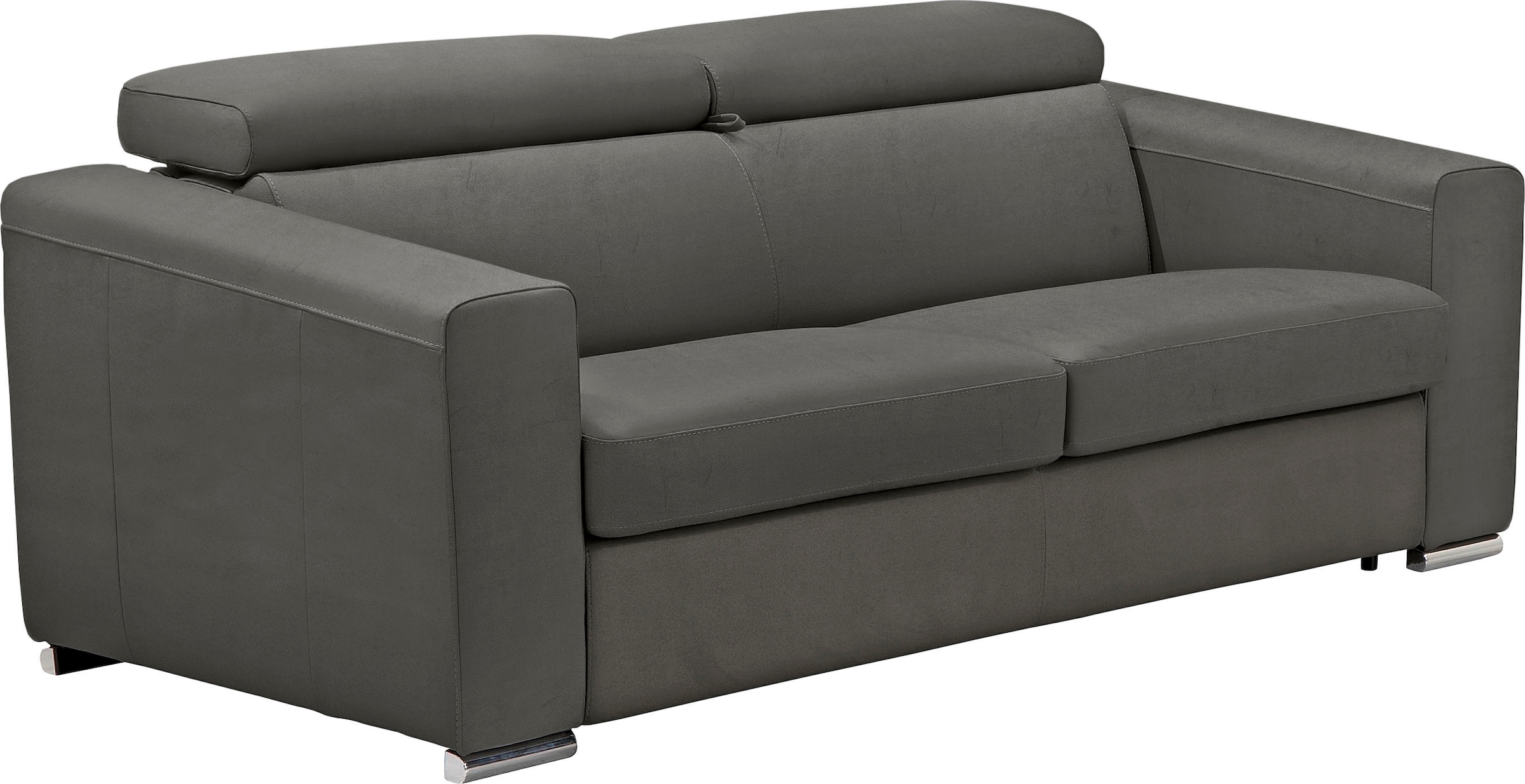 Egoitaliano Schlafsofa »Cabiria, Design und super Sitz- und Liegekomfort«, Sofa inkl. Schlaffunktion, Kopfteile verstellbar, mit Metallfüssen