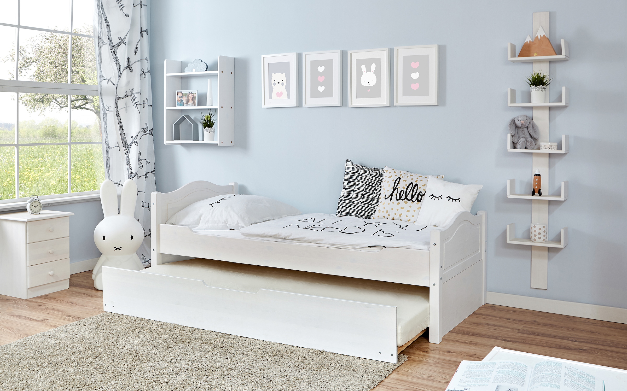 Ticaa Jugendbett »Leni« Einzelbett, inkl. Zusatzbett und Rollrost