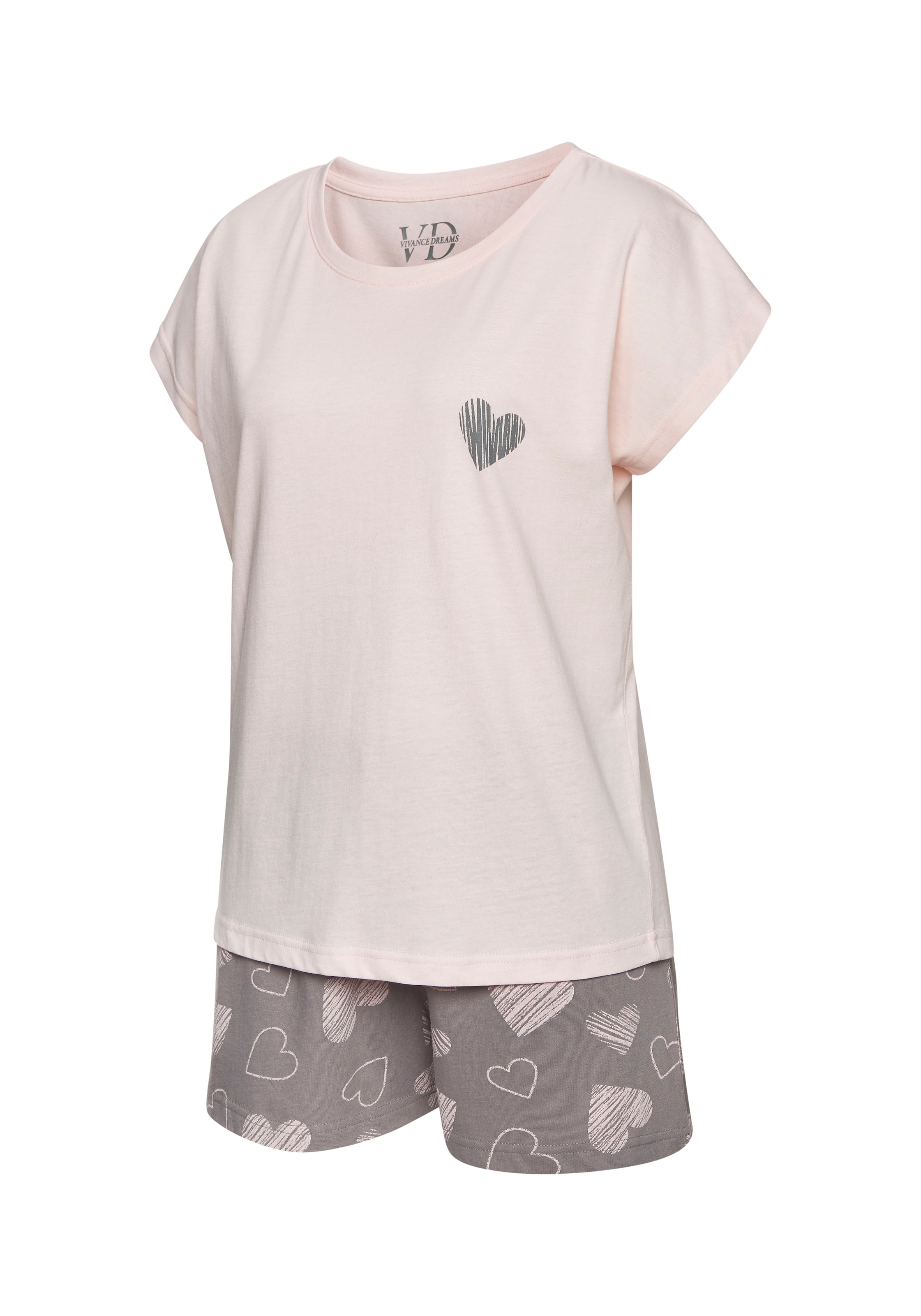 Vivance Dreams Shorty, (2 Stück), mit süssem Herzprint